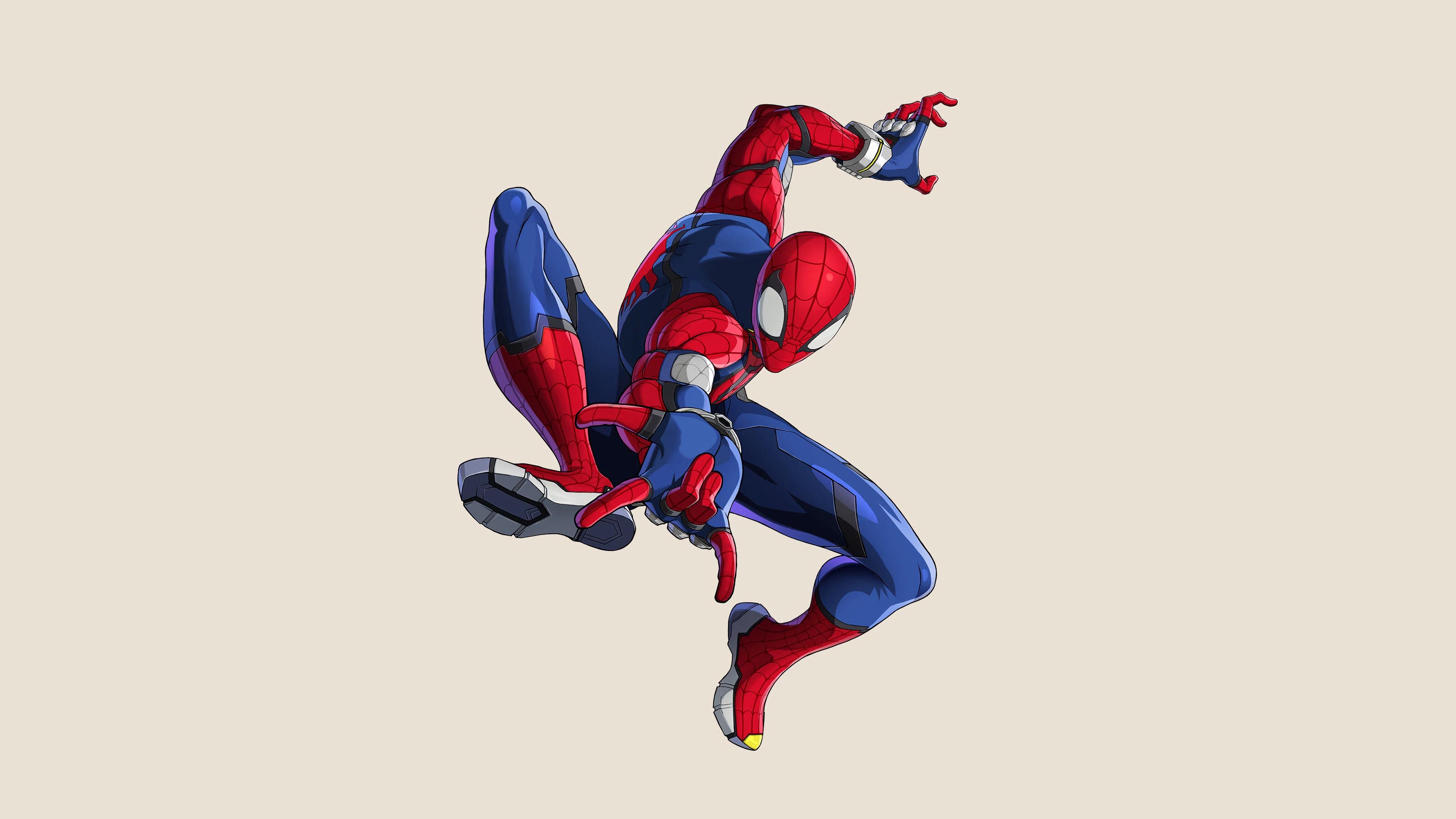 Spider-Man in Dynamic Action Pose from Marvel Comics HD Wallpaper