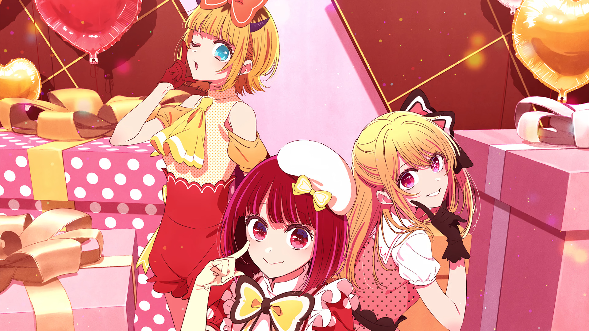 Mem-cho, Kana Arima, and Ruby Hoshino from Oshi no Ko HD Wallpaper