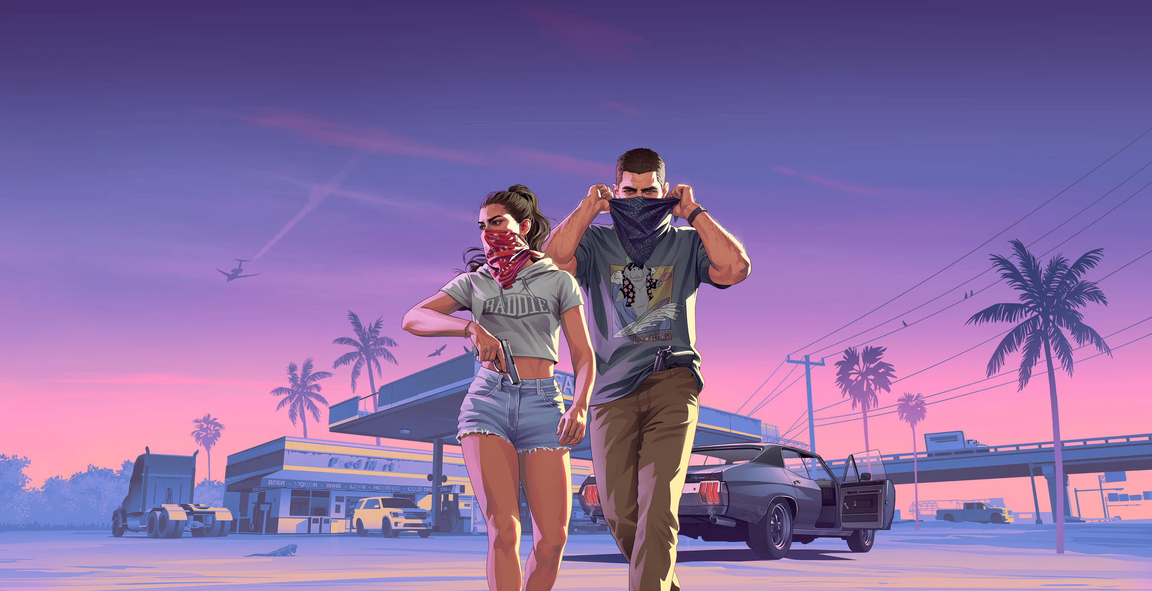 Lucia and Jason in Grand Theft Auto VI HD Wallpaper