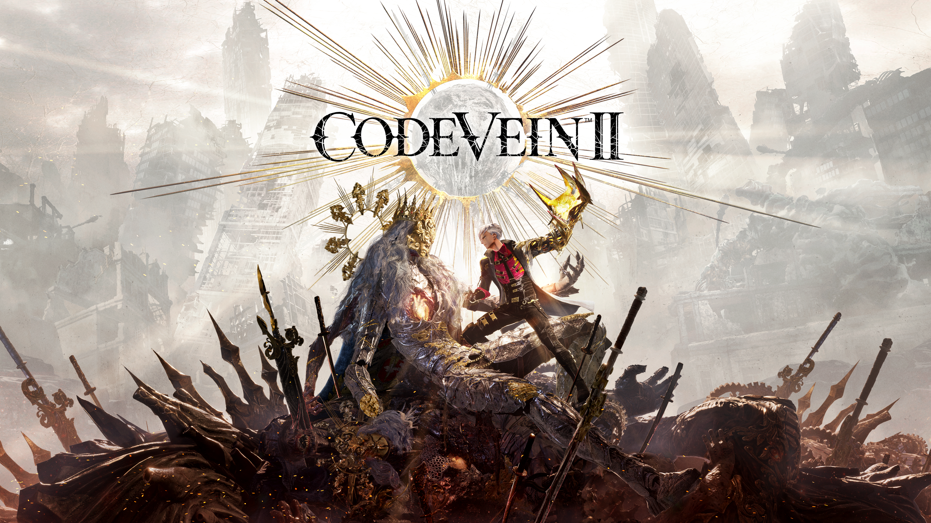 Code Vein II Concept Art with Protagonist and Crowned Boss HD Wallpaper