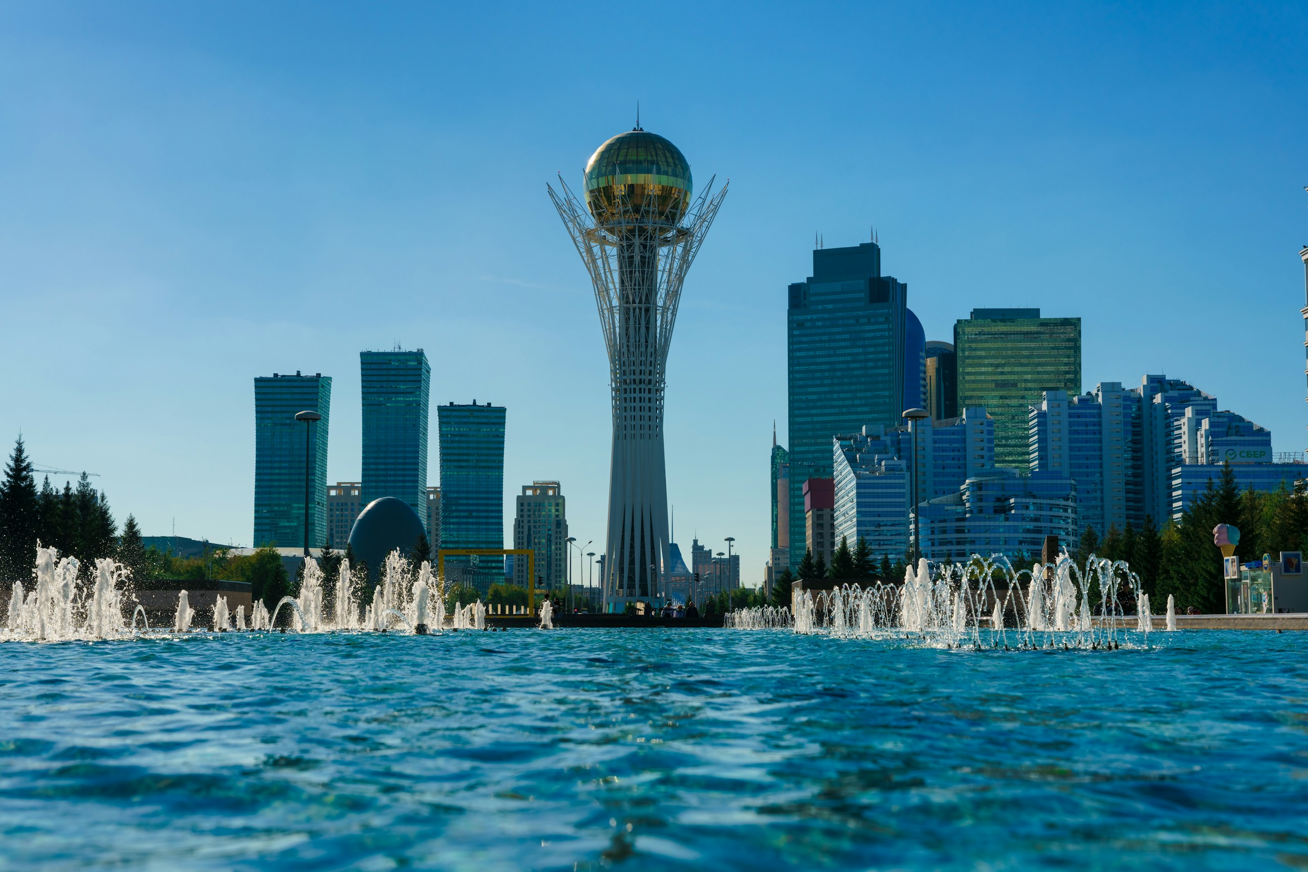 Baiterek Tower and Skyline in Astana Kazakhstan HD Wallpaper