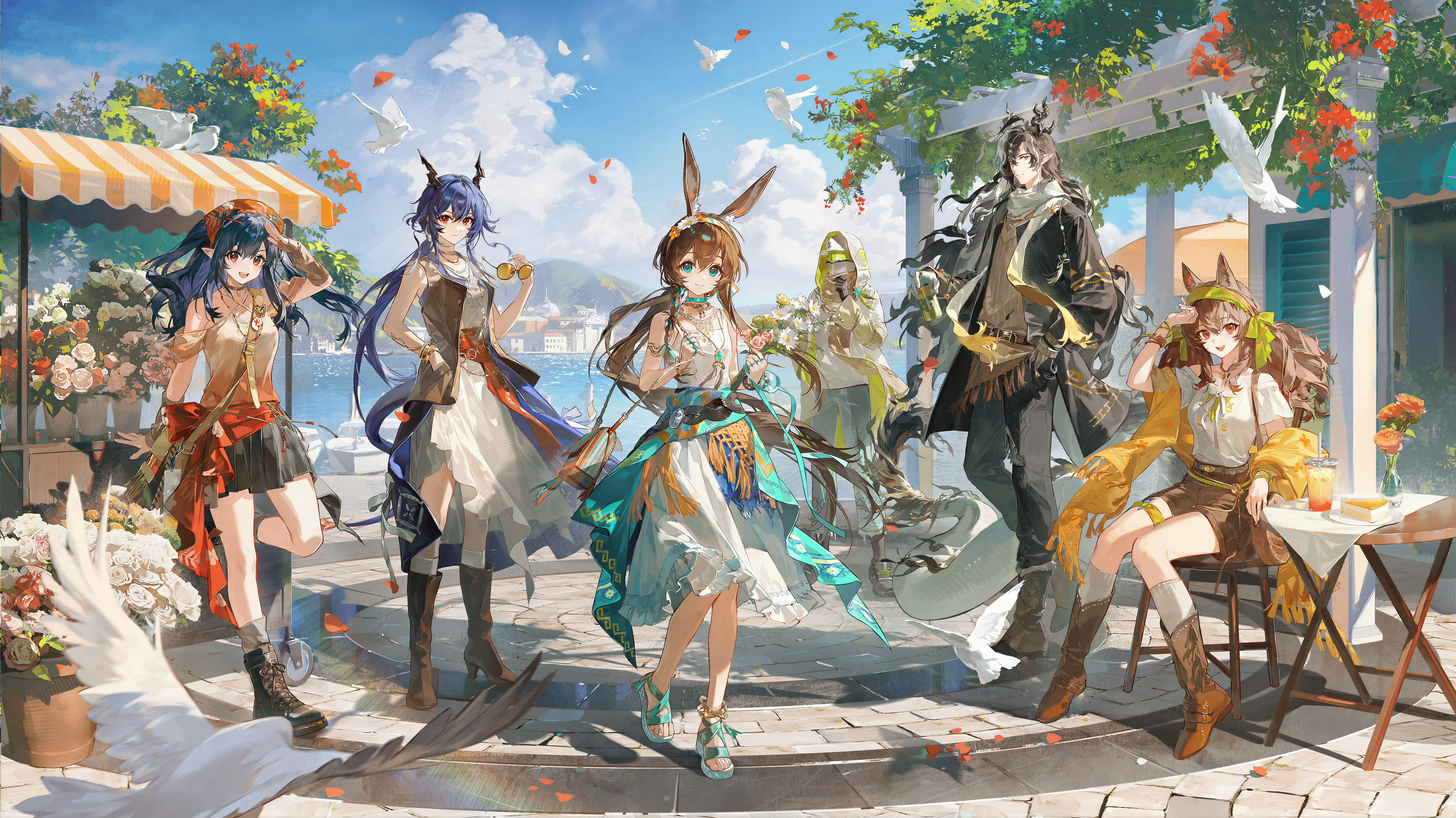 Amiya, Ch'en, Blaze, and Chongyue from Arknights HD Wallpaper