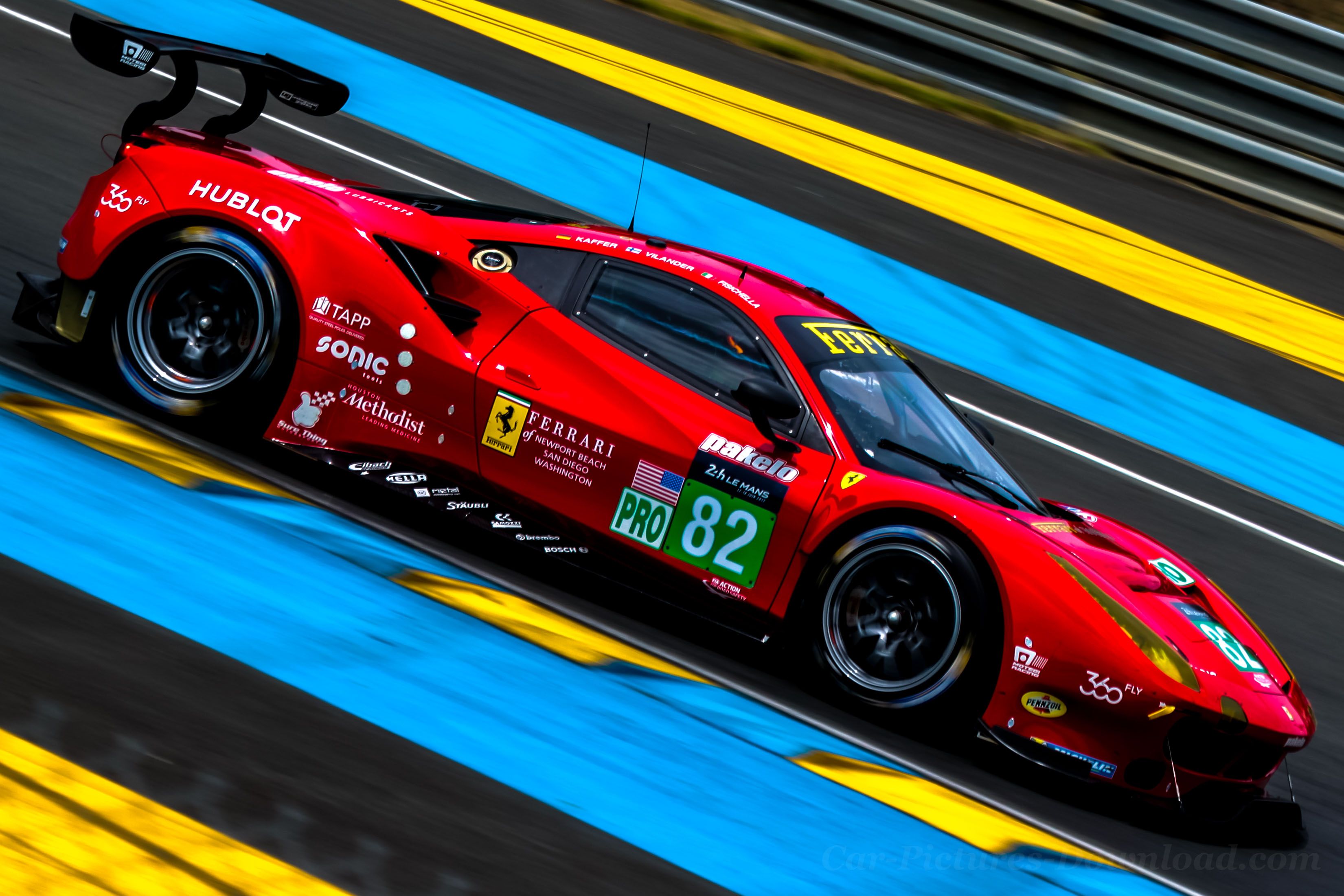 Red Ferrari 488 GTE Race Car on Track HD Wallpaper