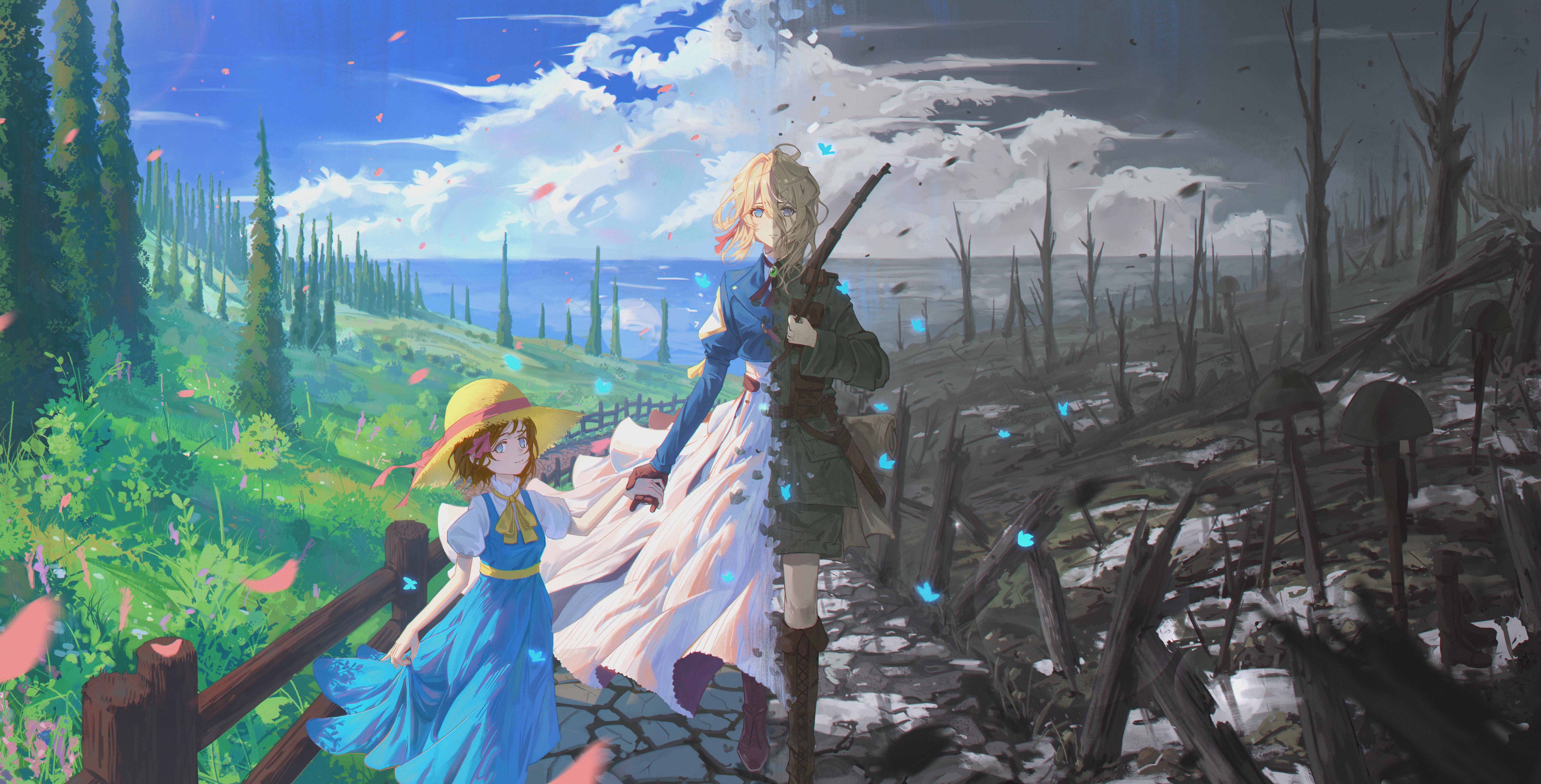 Violet Evergarden split between war and peace with Ann Magnolia HD Wallpaper