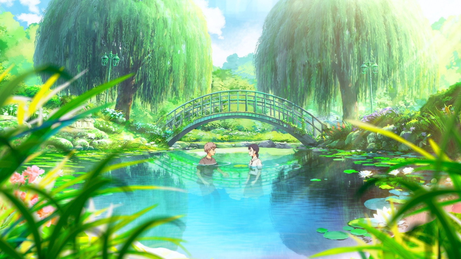 Sori and Dongsoon in a pond from Your Letter HD Wallpaper