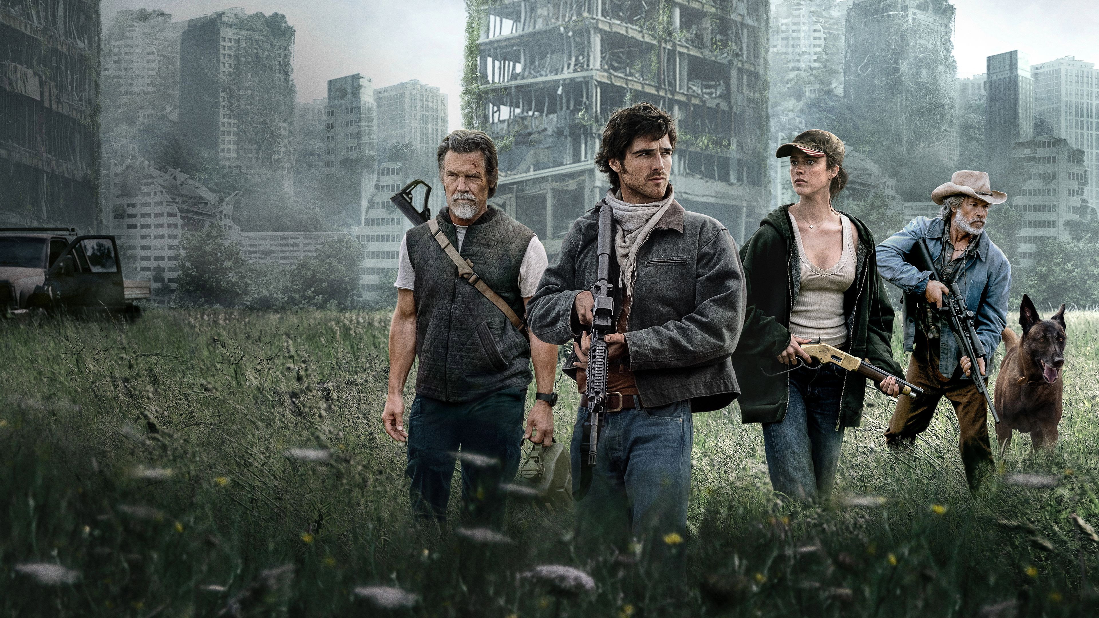 Post-apocalyptic survivors and dog in The Dog Stars HD Wallpaper