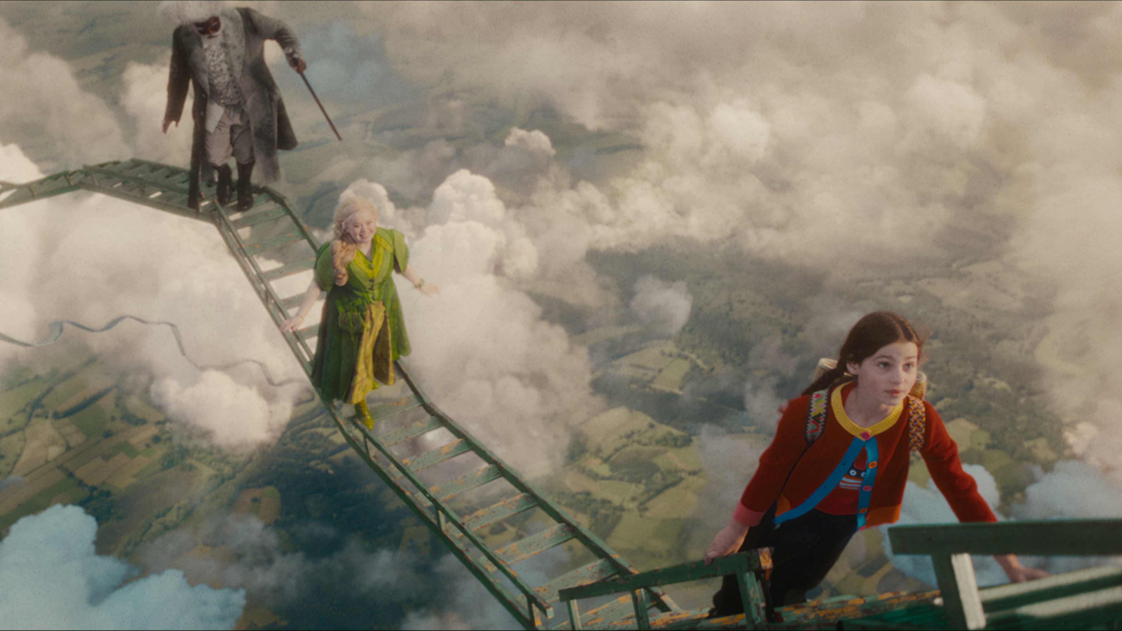 The Magic Faraway Tree characters on a sky ladder HD Wallpaper