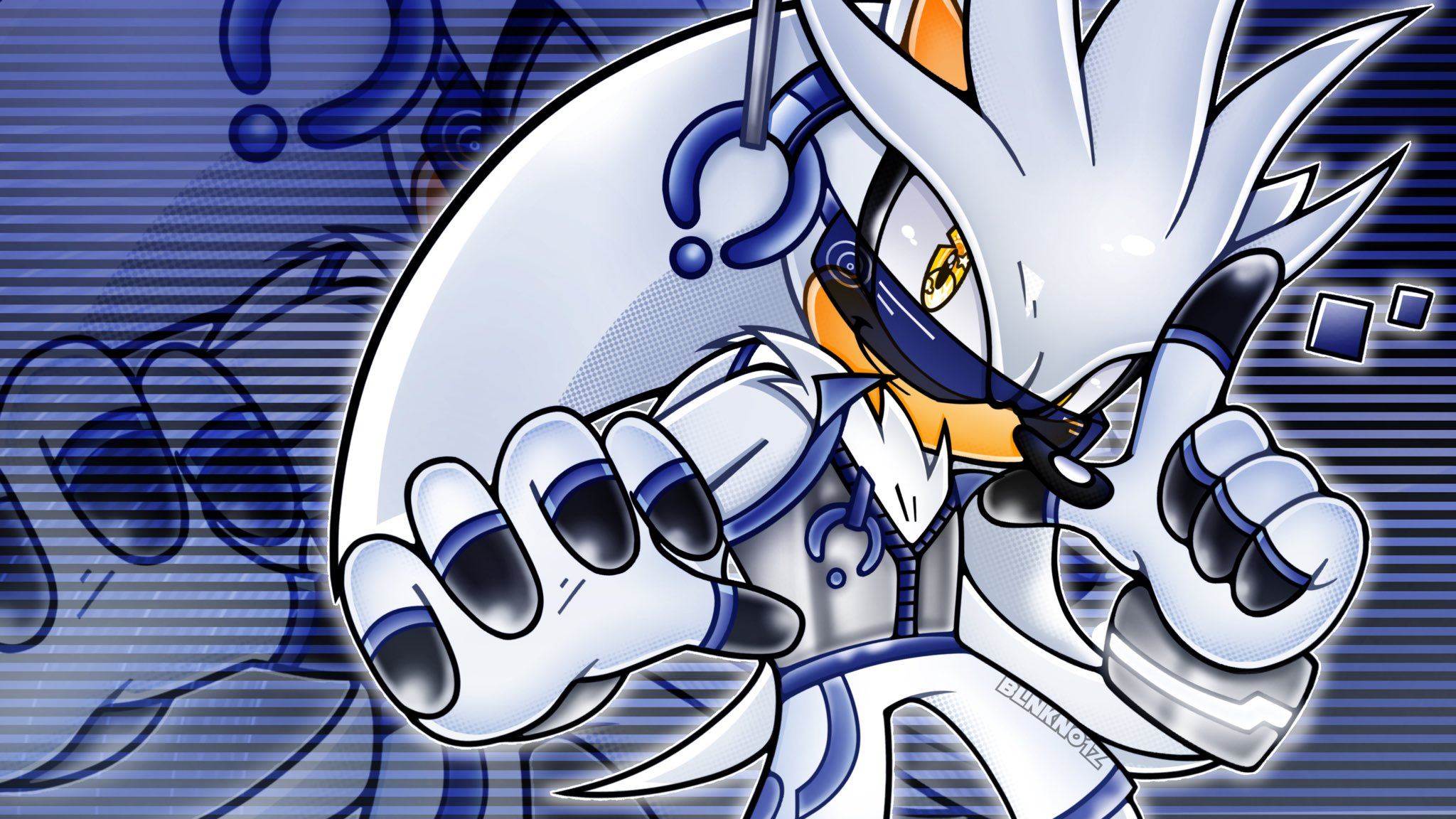 Silver the Hedgehog from Sonic in Futuristic Blue Outfit HD Wallpaper