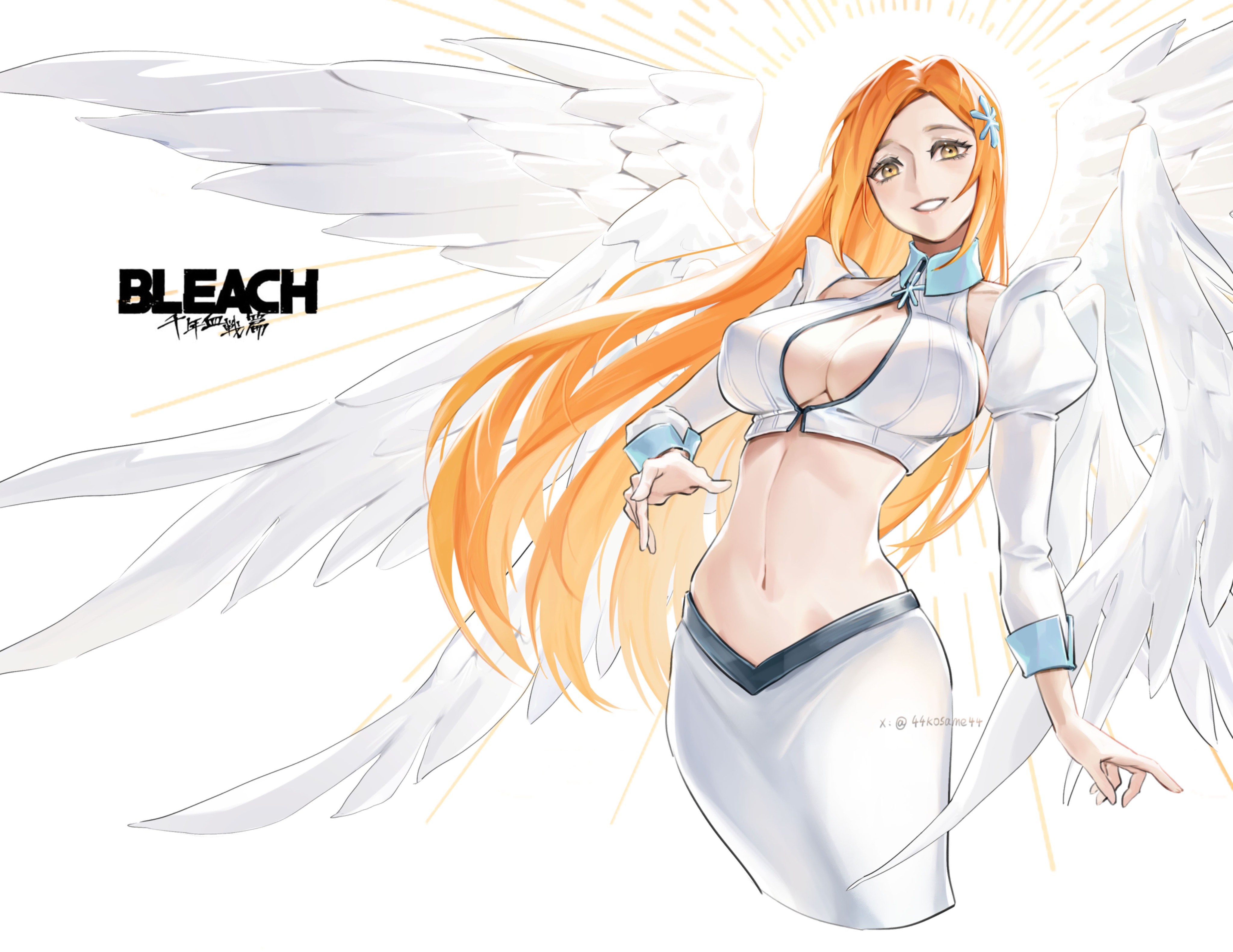 Orihime Inoue with Angel Wings from Bleach HD Wallpaper