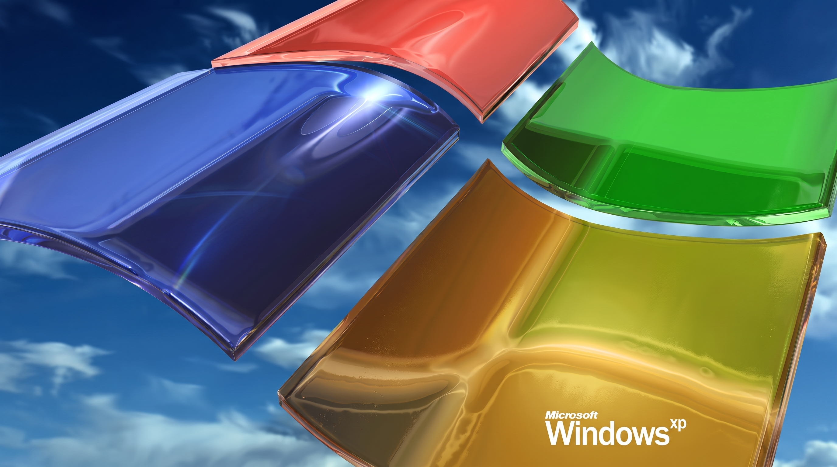 Glossy 3D Microsoft Windows XP Logo HD Wallpaper