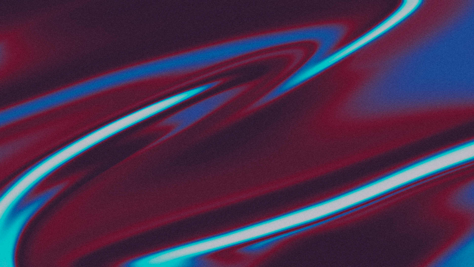 Abstract fluid waves in neon blue and dark red HD Wallpaper