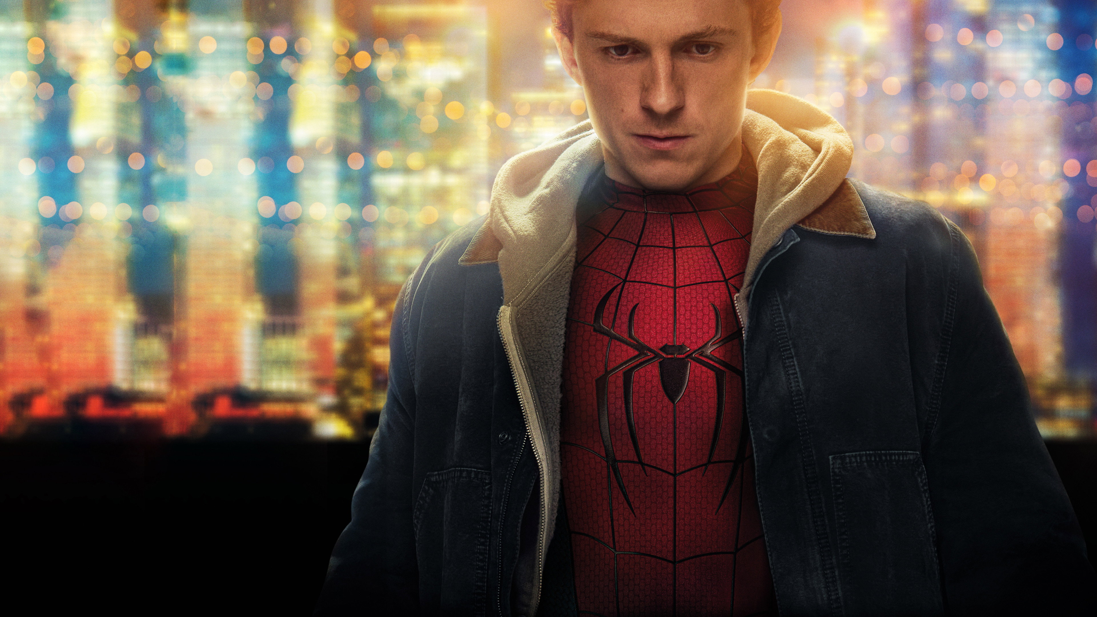 Tom Holland as Peter Parker in Spider-Man HD Wallpaper