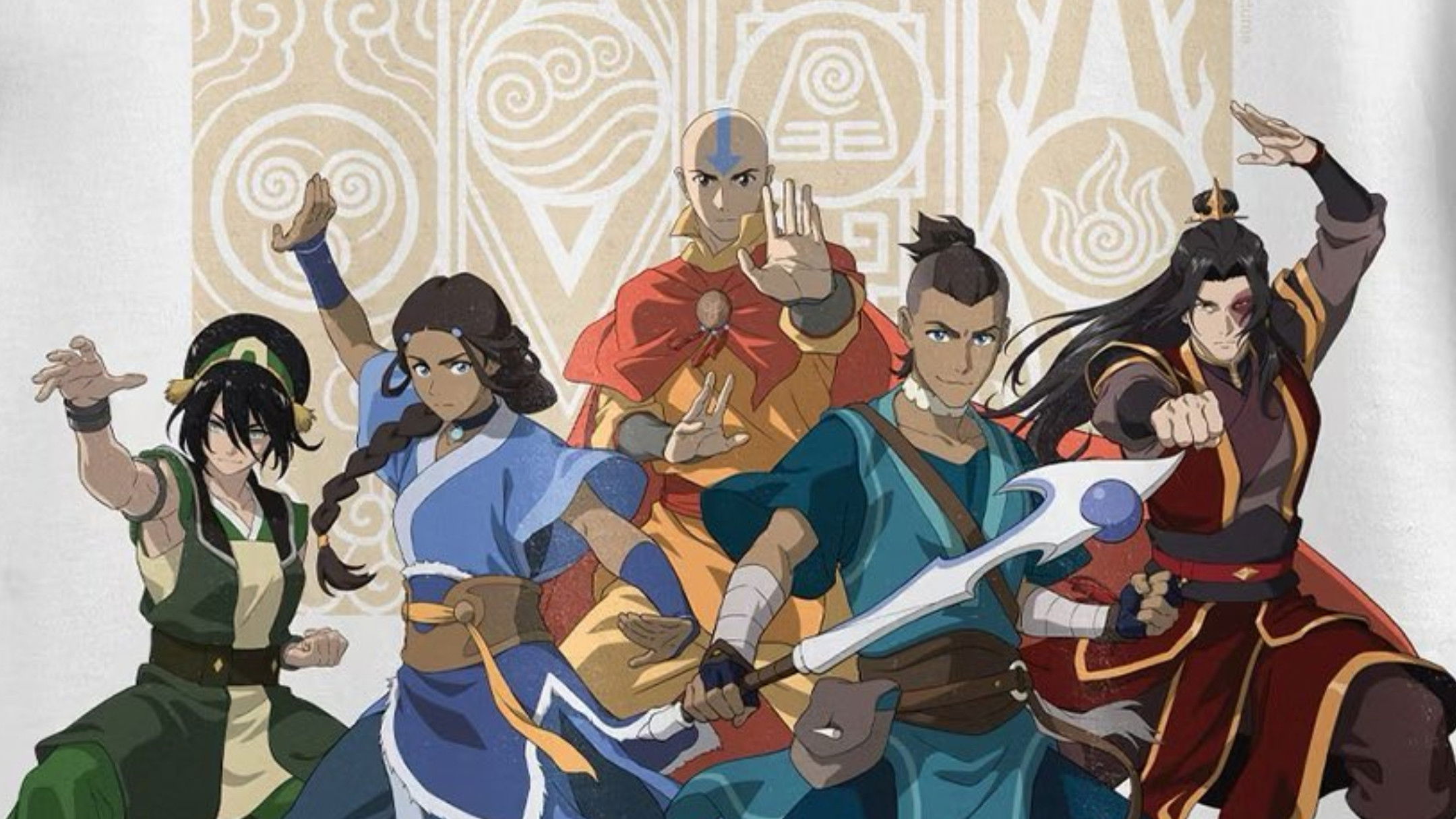 Aang, Katara, Sokka, Toph, and Zuko from Avatar HD Wallpaper