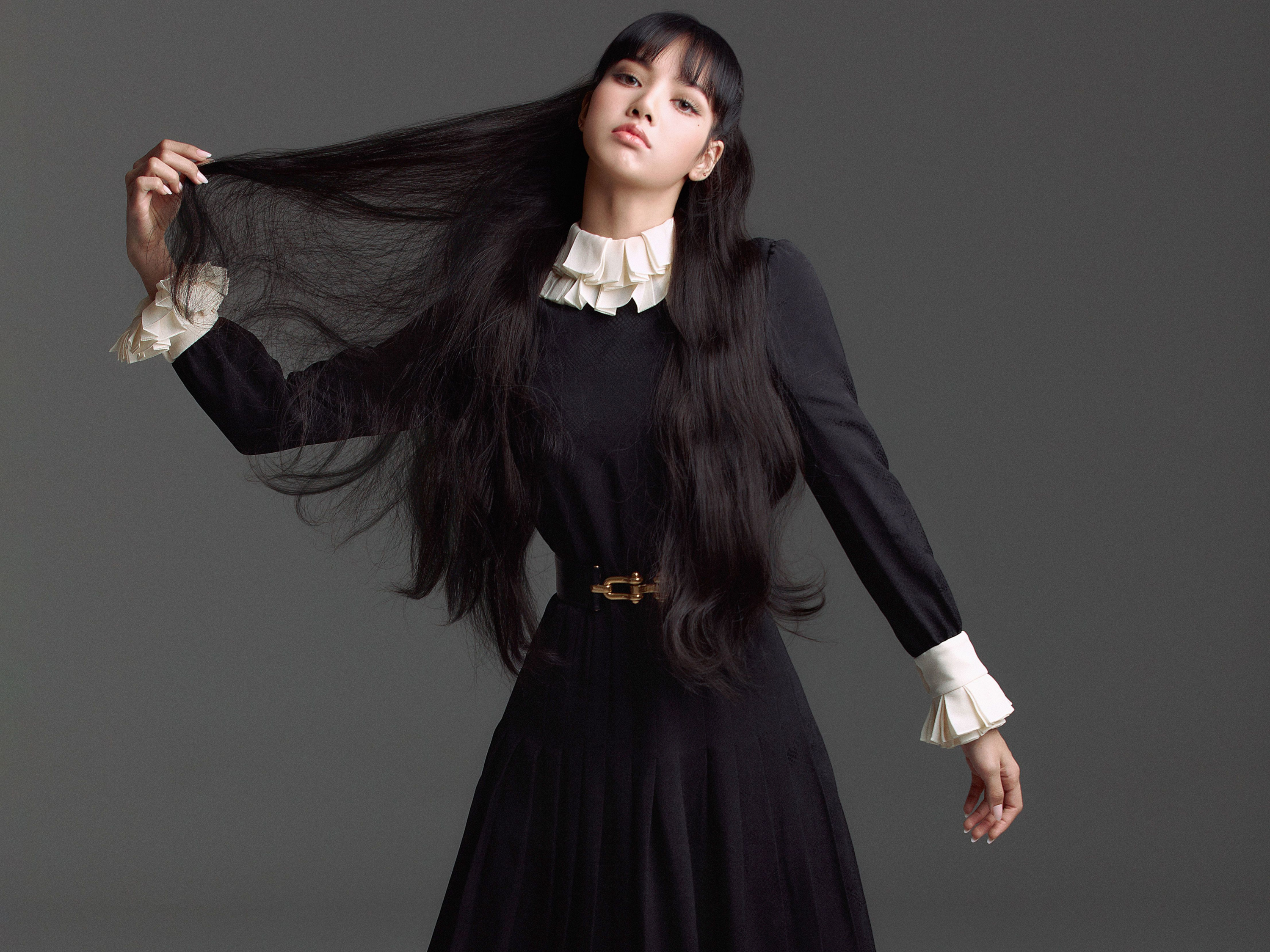 Lalisa Manobal of BLACKPINK in Black Dress HD Wallpaper