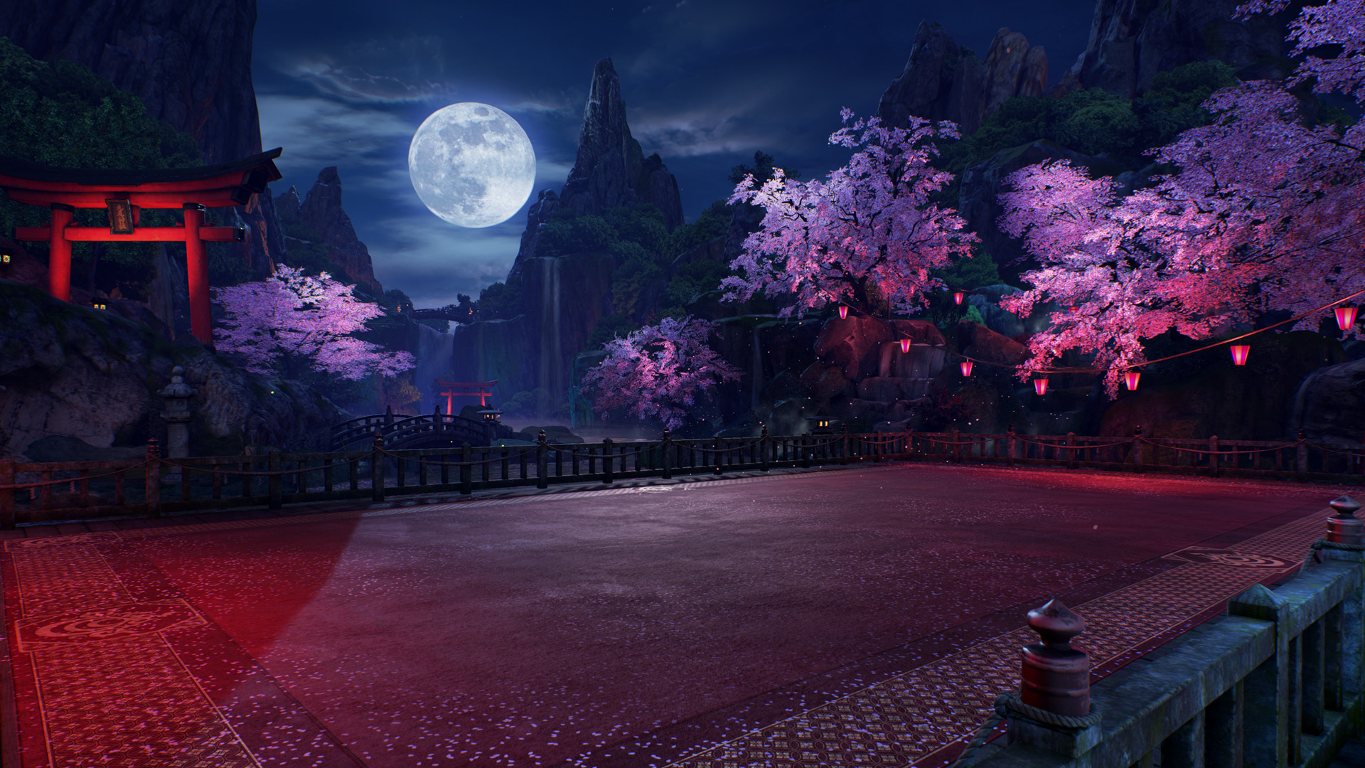 Cherry Blossom Showdown Stage from Tekken 7 HD Wallpaper
