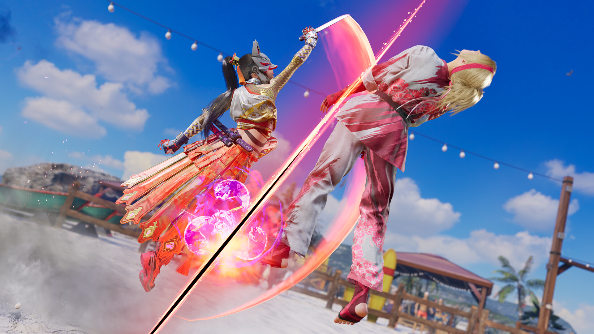 Kunimitsu fighting Lidia Sobieska in Tekken 7 HD Wallpaper