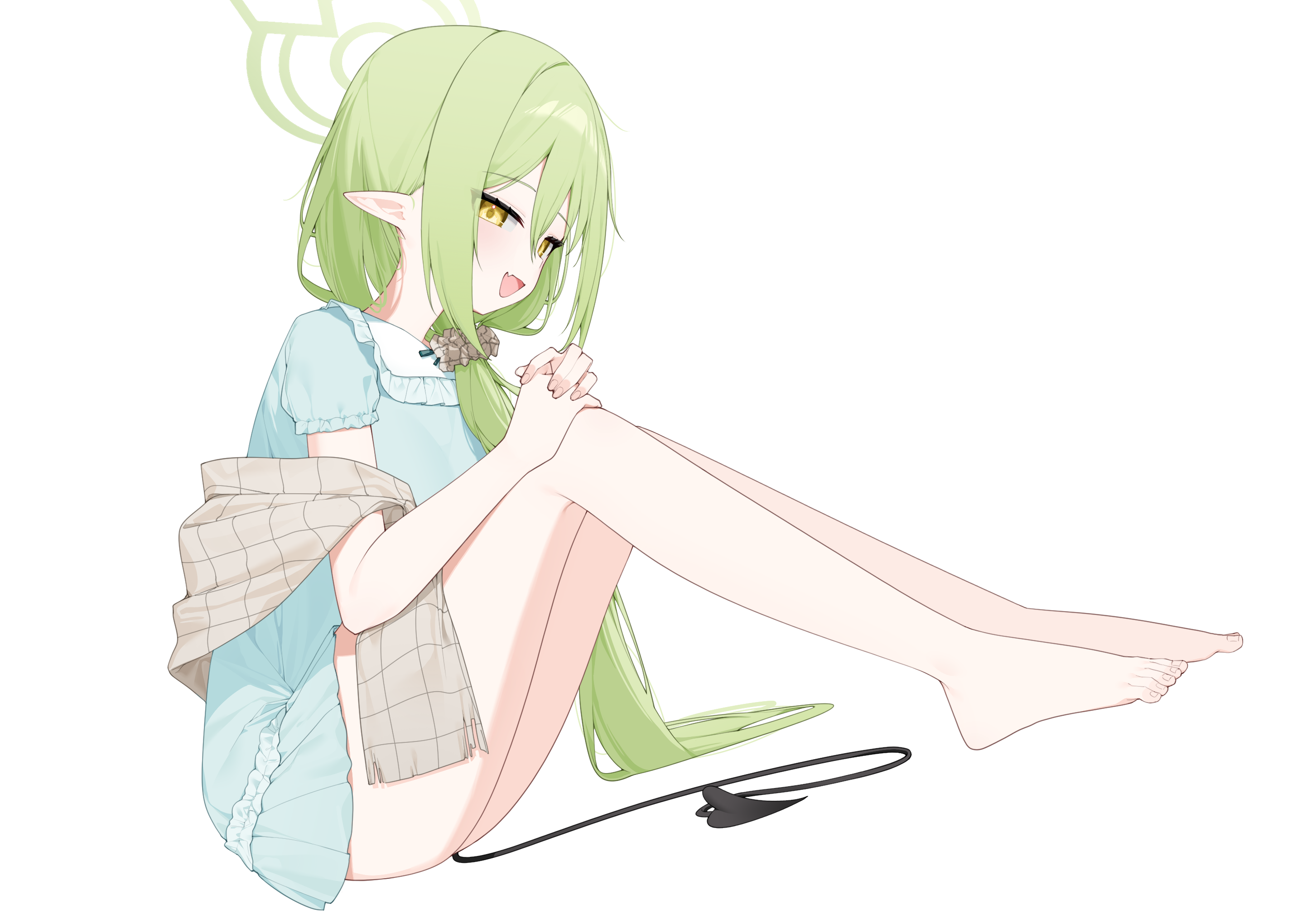 Satsuki from Blue Archive Sitting Down HD Wallpaper