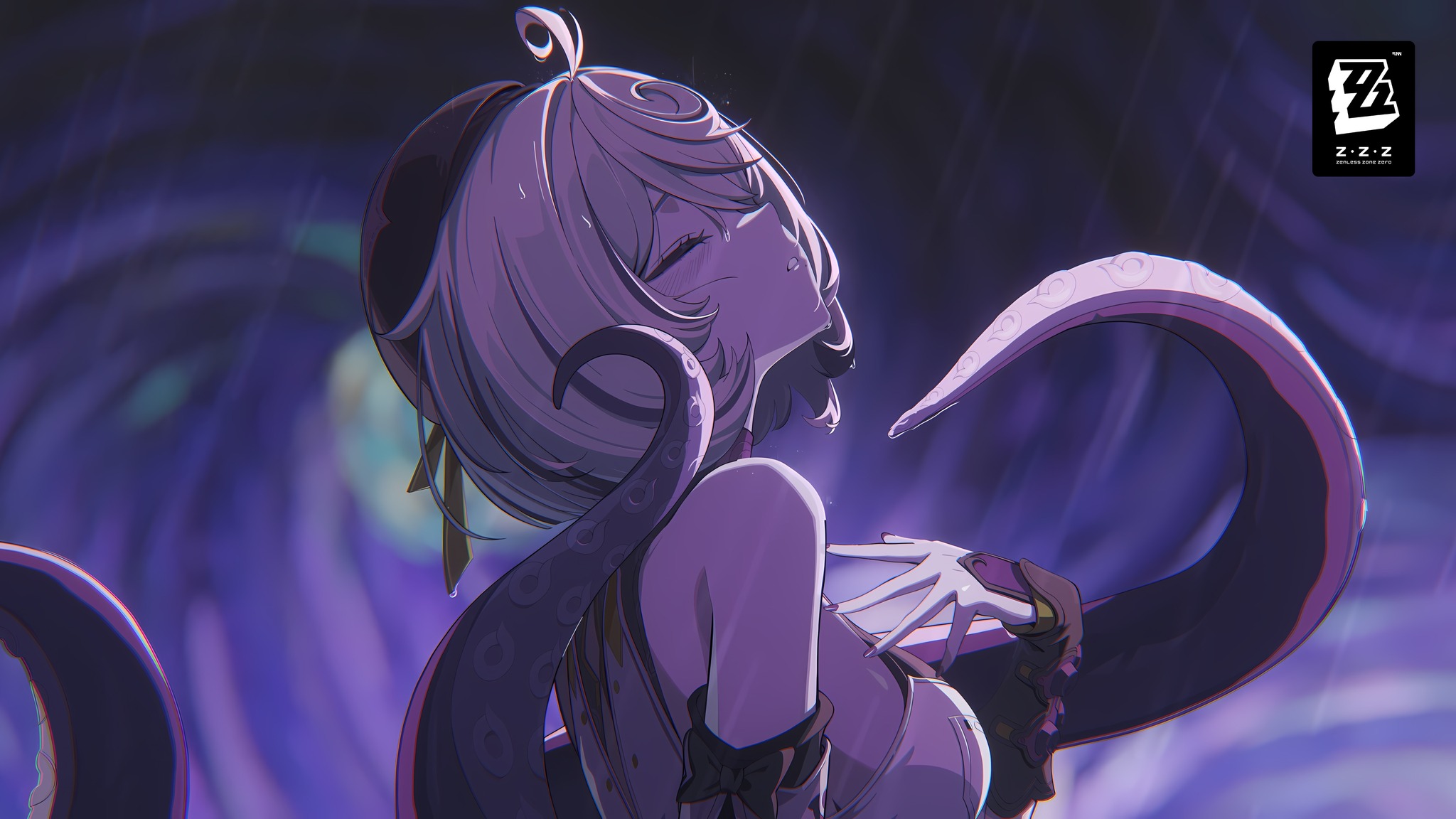 Anime Girl with Tentacles from Zenless Zone Zero HD Wallpaper