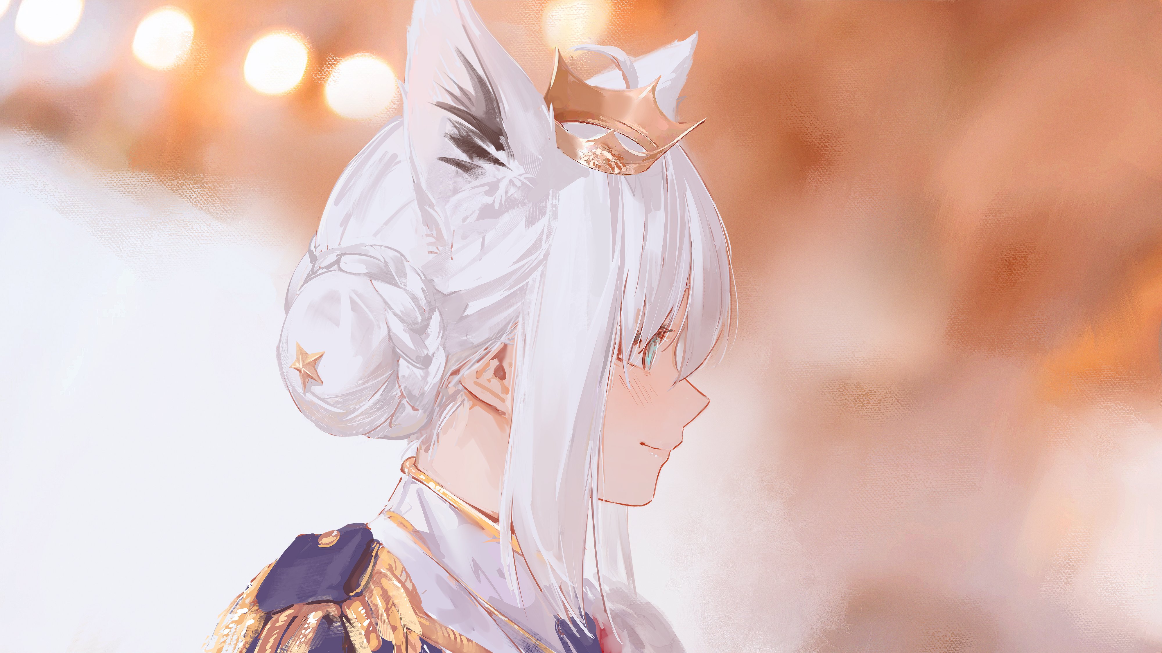 Shirakami Fubuki from Hololive in Profile View HD Wallpaper