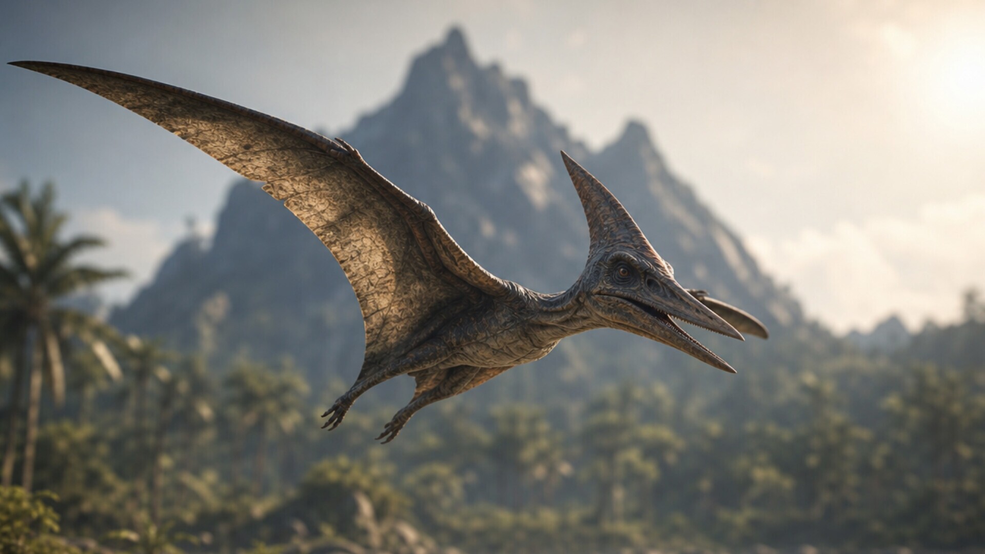 Pteranodon flying in Tropical Trouble HD Wallpaper
