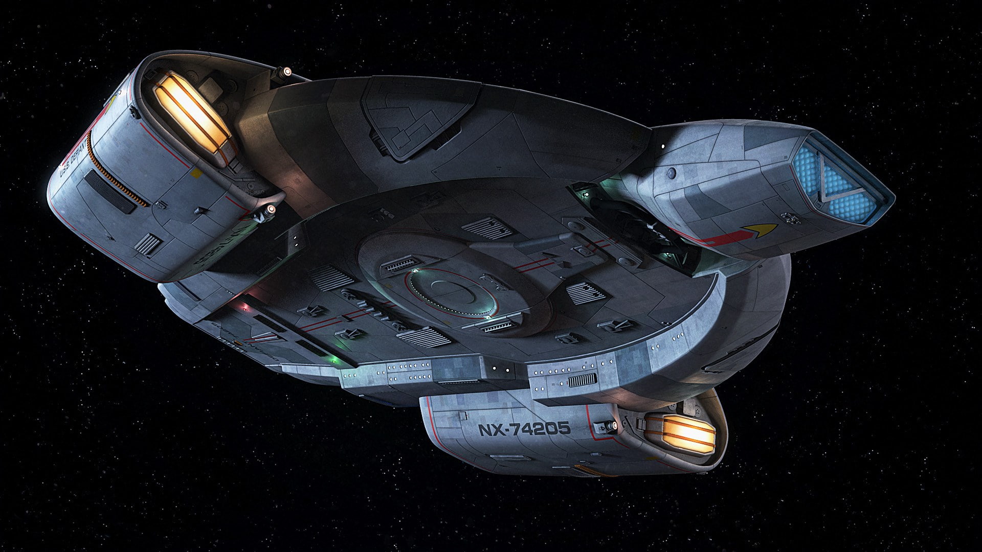 USS Defiant NX-74205 Starship from Star Trek HD Wallpaper