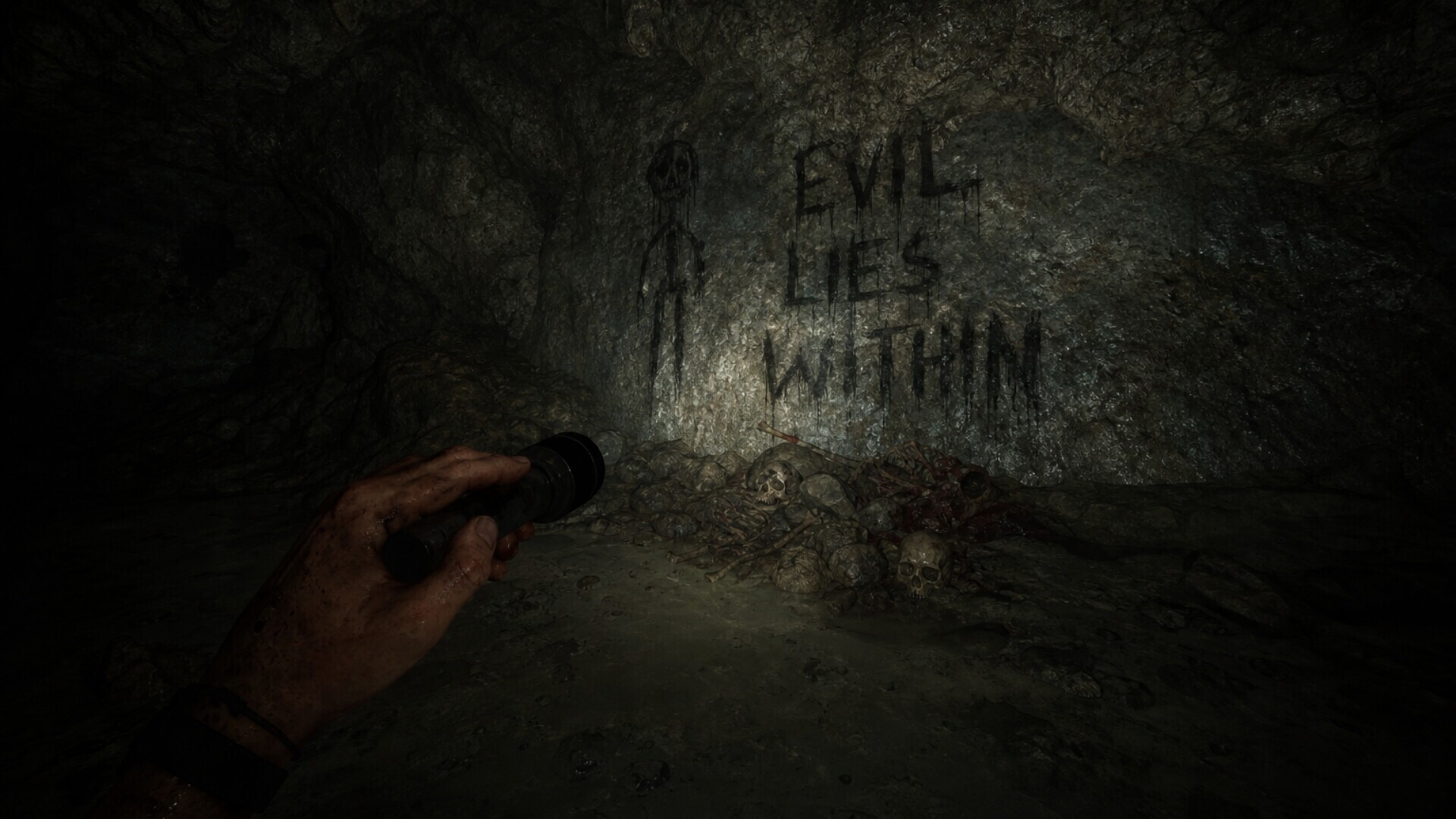 Outlast 2 cave graffiti screenshot HD Wallpaper