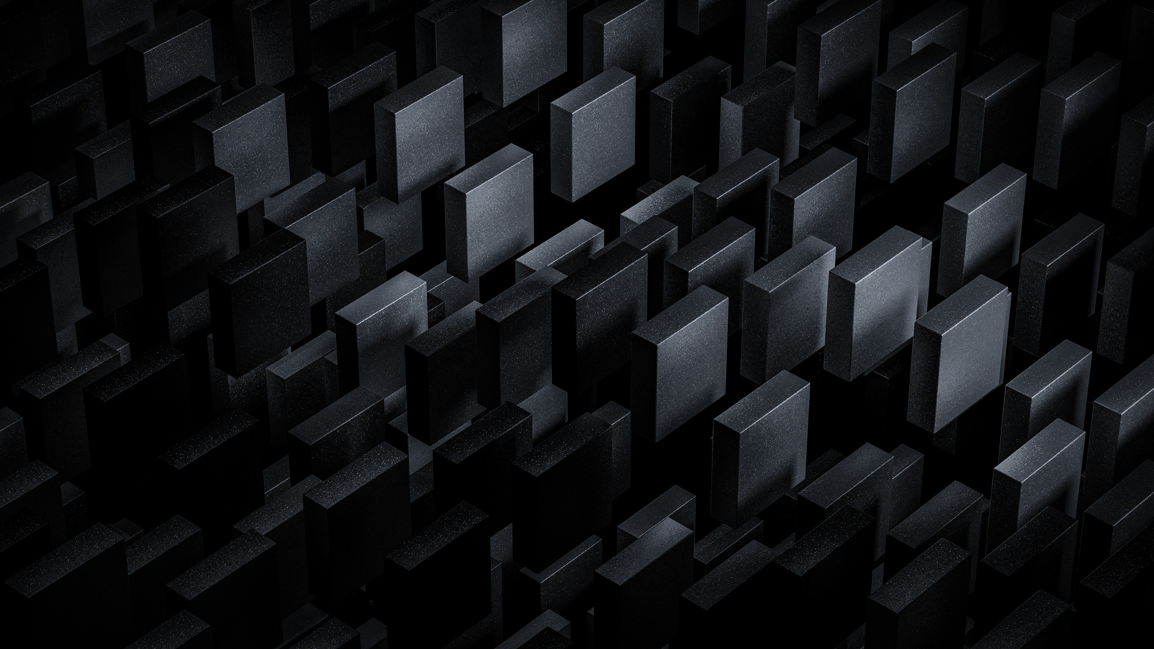 Abstract 3D dark geometric rectangular blocks pattern HD Wallpaper