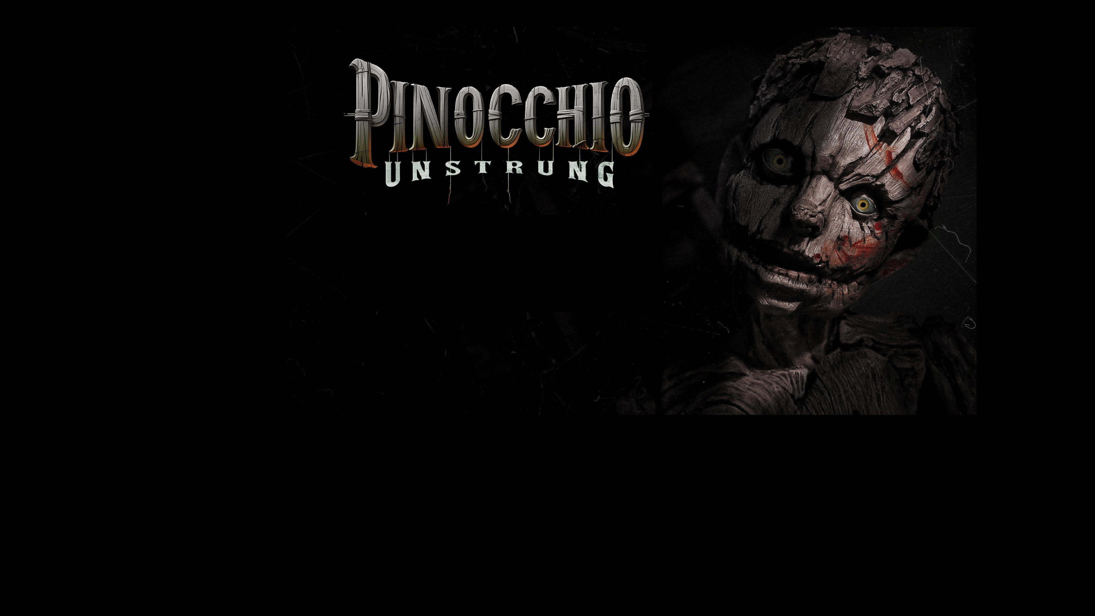 Pinocchio: Unstrung horror movie title card and puppet HD Wallpaper