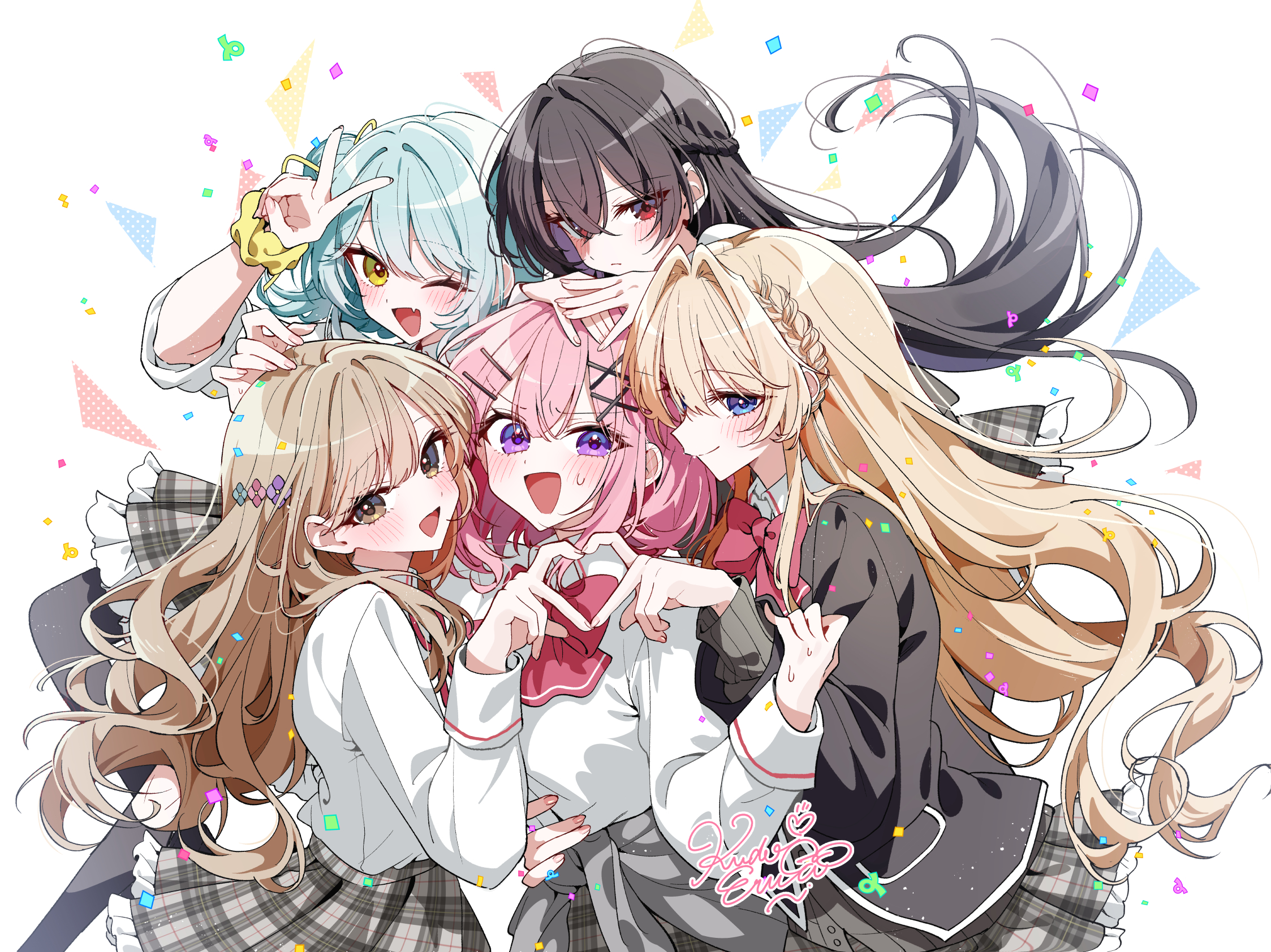 Renako, Mai, Ajisai, Satsuki, and Kaho from Watanare HD Wallpaper