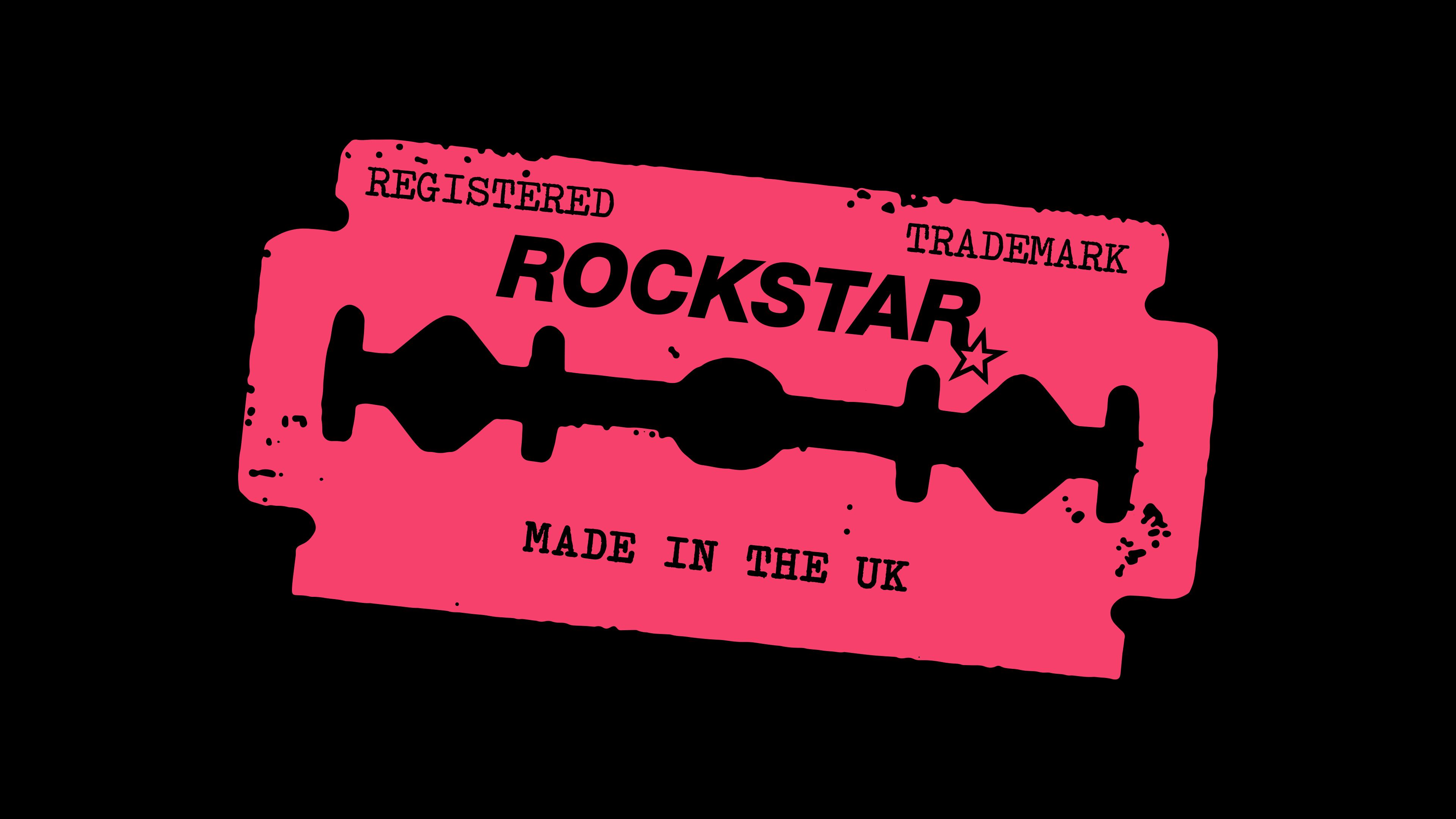 Pink Razor Blade Graphic with Rockstar Text HD Wallpaper