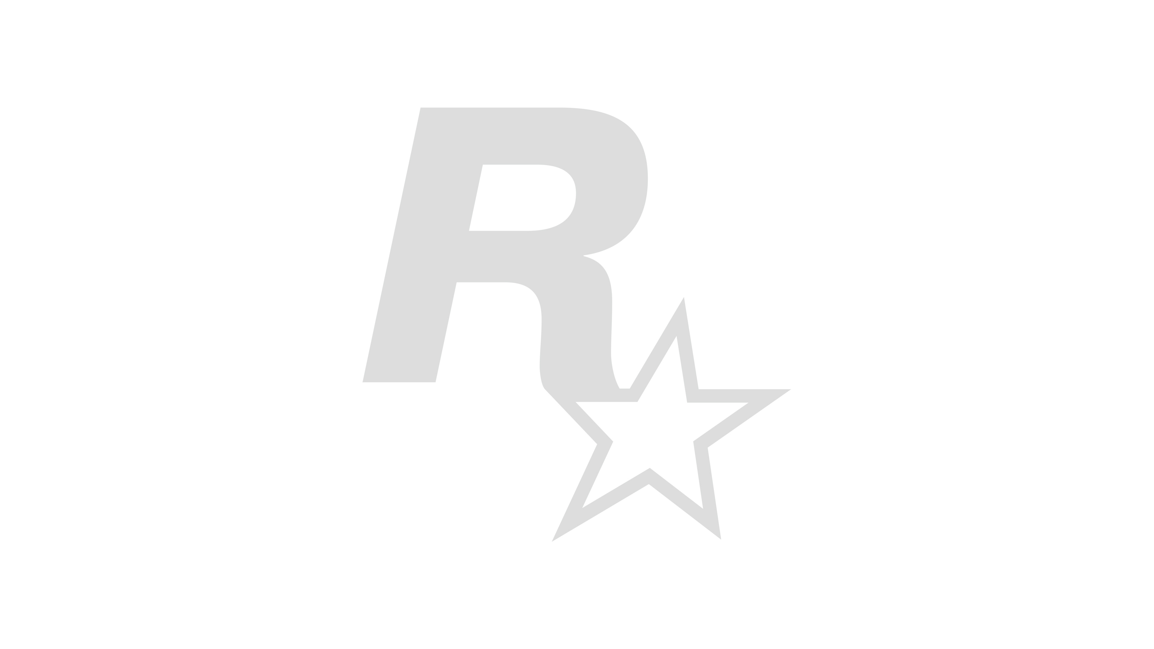 Minimalist Rockstar Games Logo on White Background HD Wallpaper
