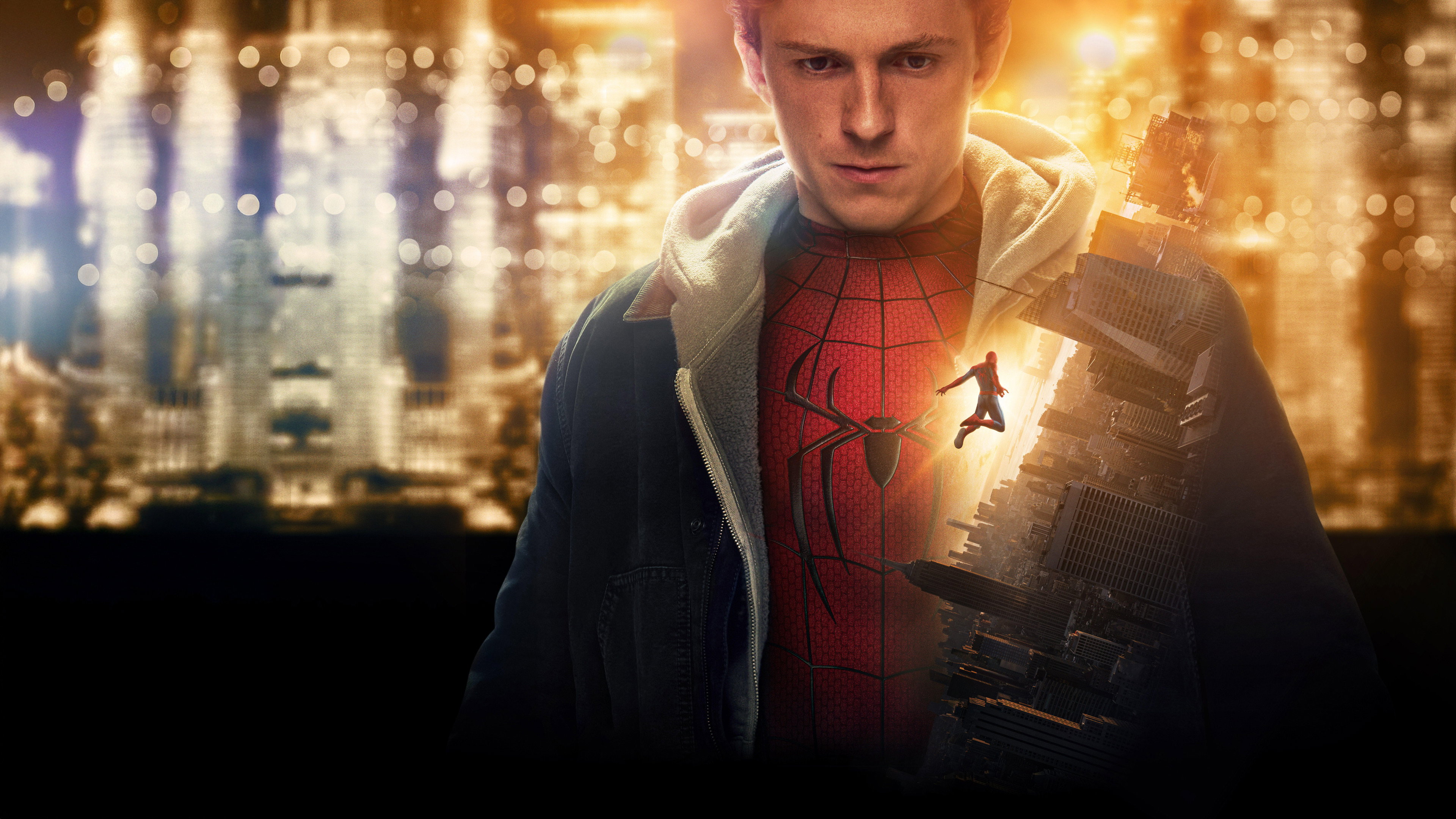 Tom Holland as Peter Parker in MCU Spider-Man HD Wallpaper