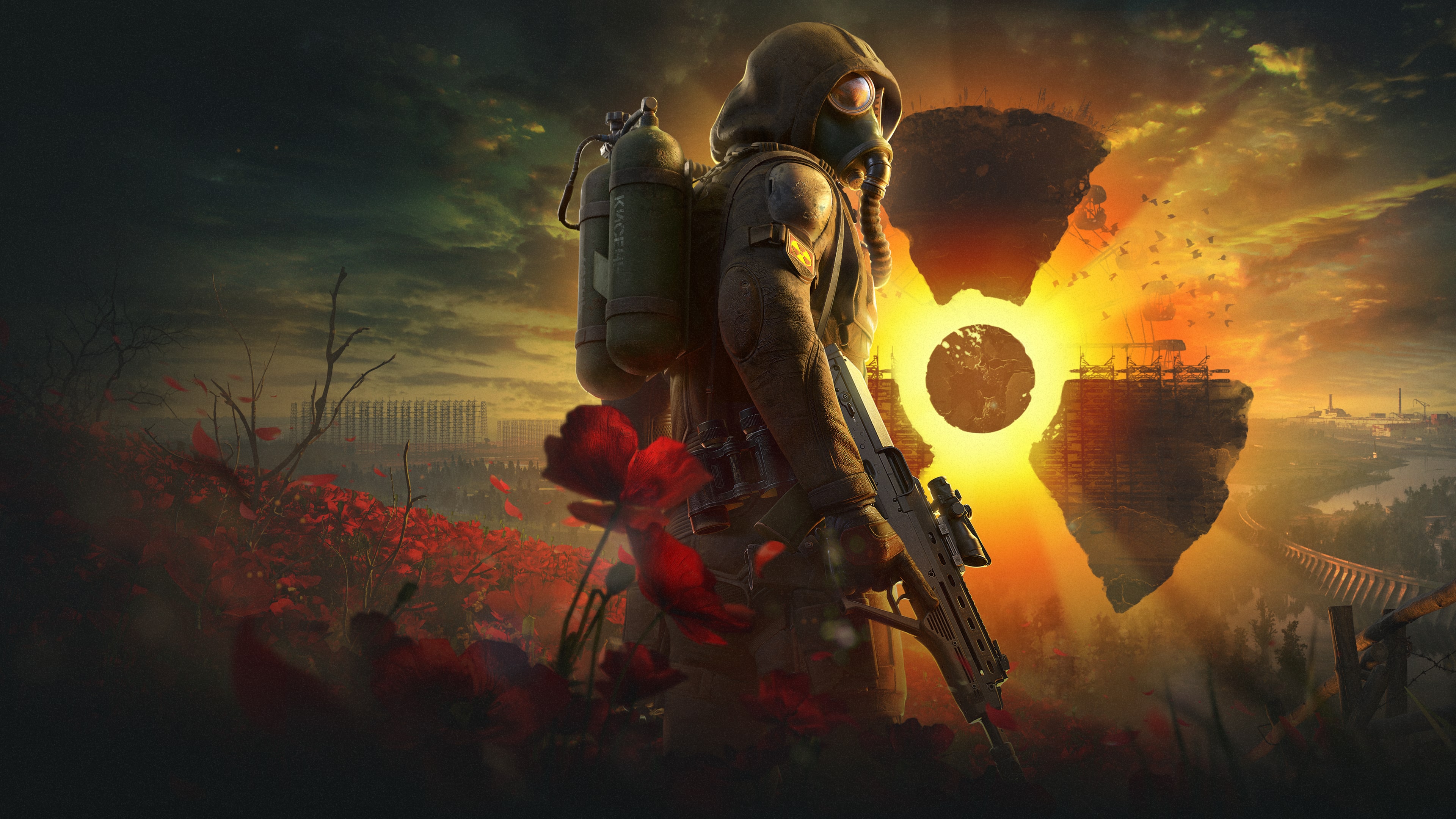 Stalker in gas mask from S.T.A.L.K.E.R. 2: Heart of Chornobyl HD Wallpaper
