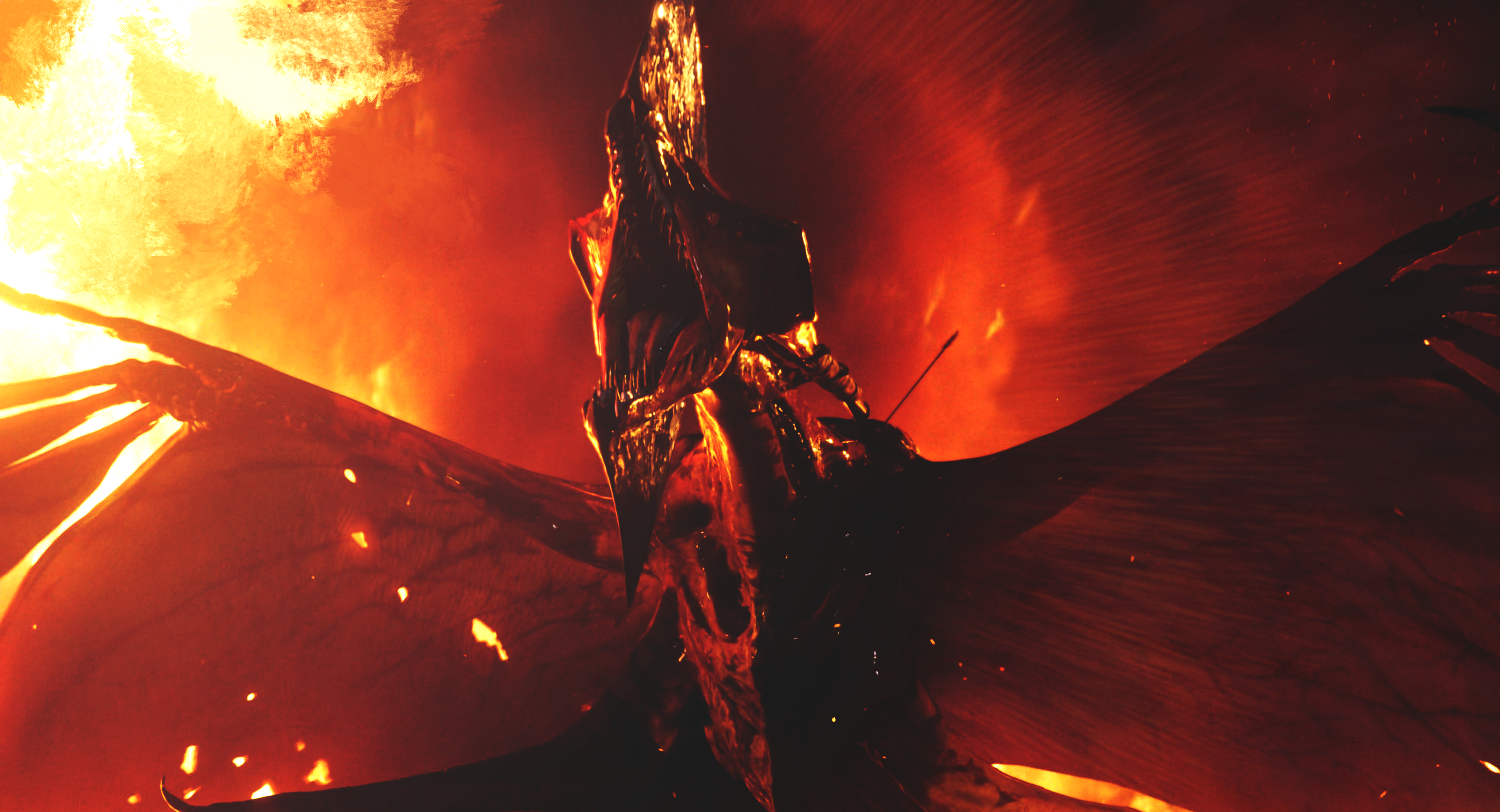 Rodan in Fire from Godzilla King of the Monsters HD Wallpaper
