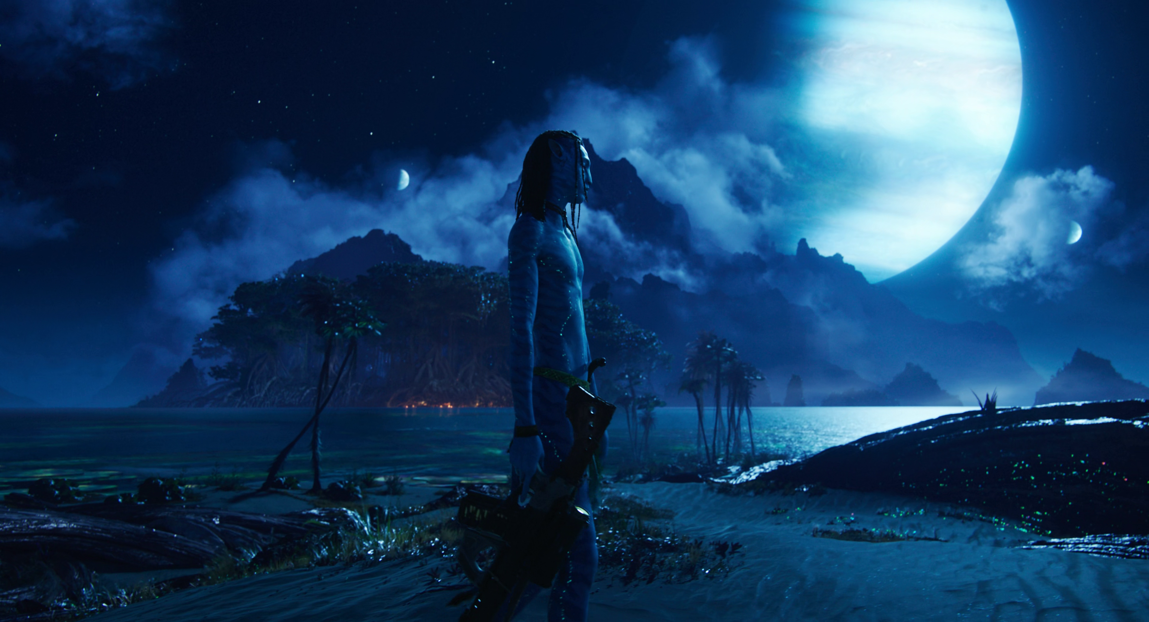 Jake Sully on a beach in Avatar The Way of Water HD Wallpaper