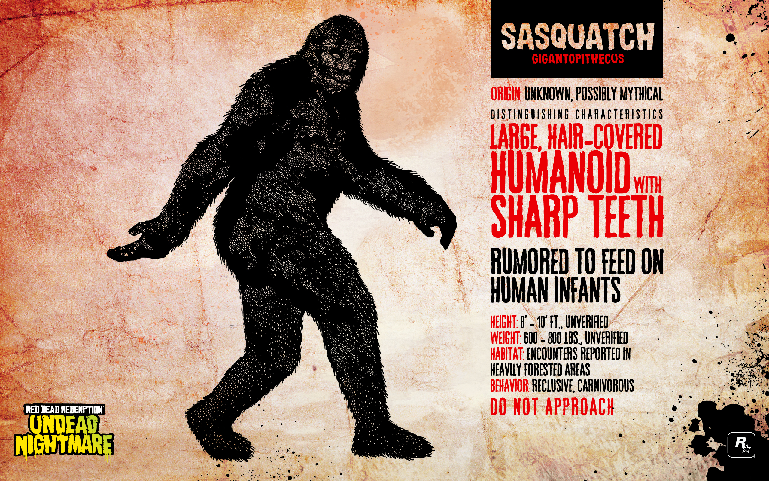 Sasquatch Poster from Red Dead Redemption Undead Nightmare HD Wallpaper