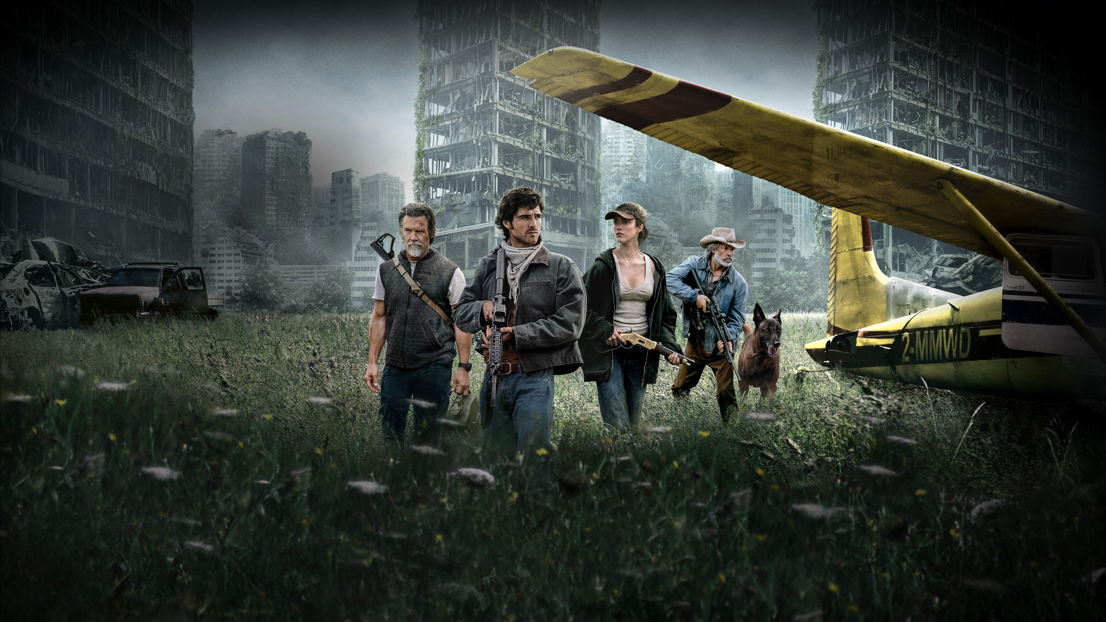 Characters in post-apocalyptic landscape from The Dog Stars HD Wallpaper