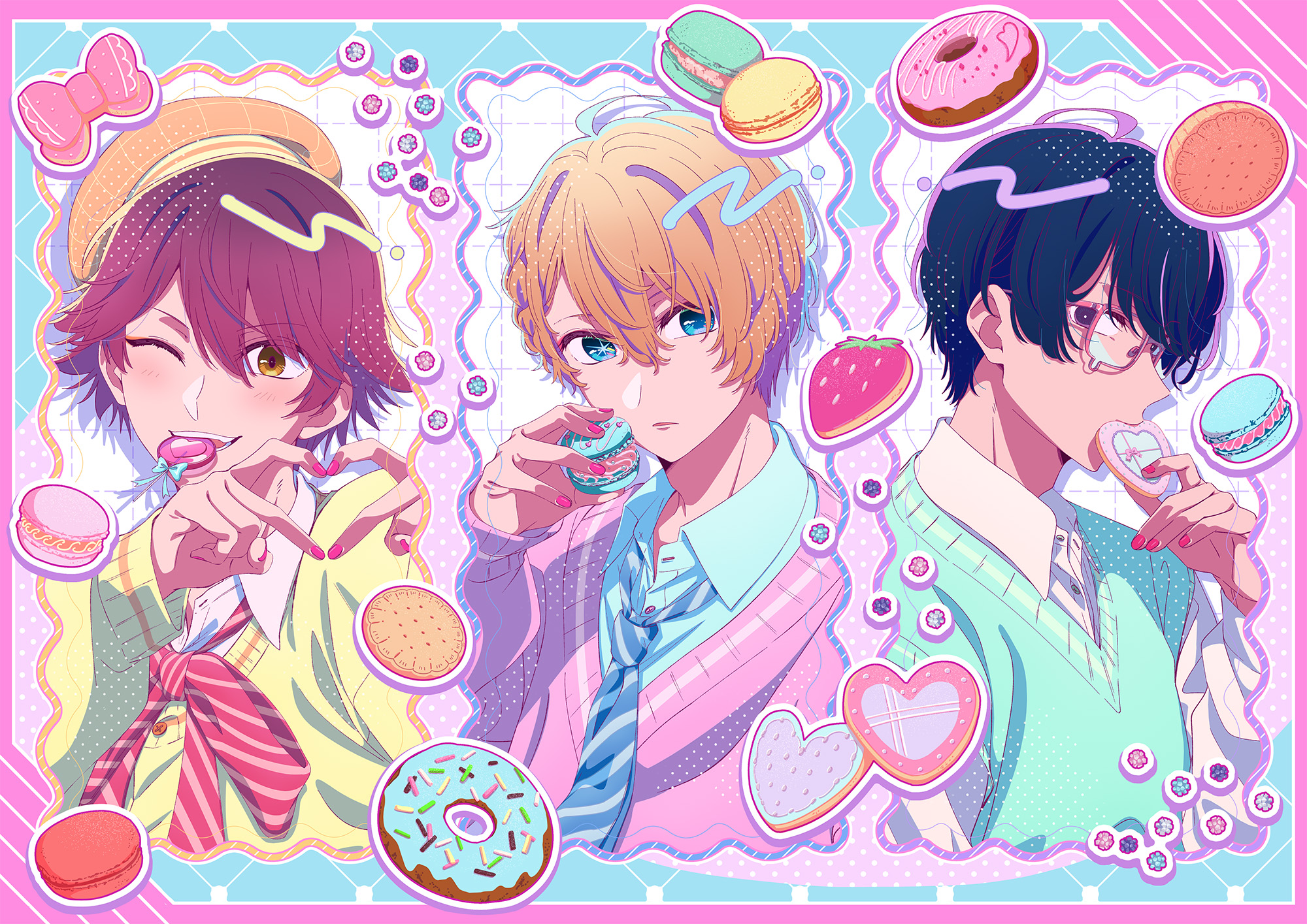 Melt Narushima, Aqua Hoshino, and Taiki Himekawa from Oshi no Ko HD Wallpaper