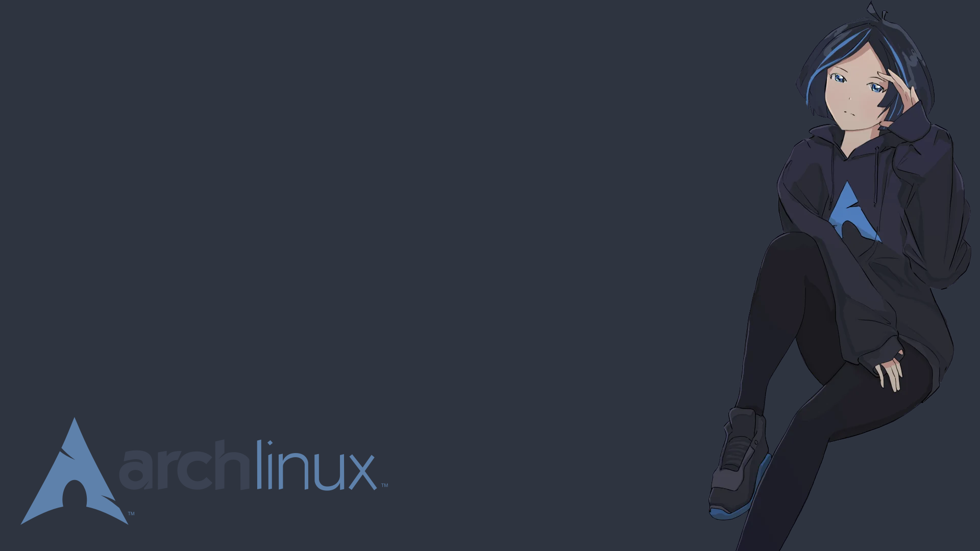 Arch-tan Anime Girl with Arch Linux Logo HD Wallpaper