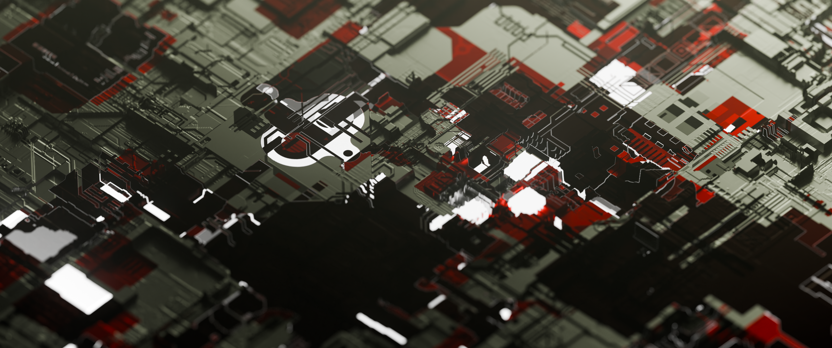 Abstract Sci-Fi Tech Circuit Board Surface HD Wallpaper