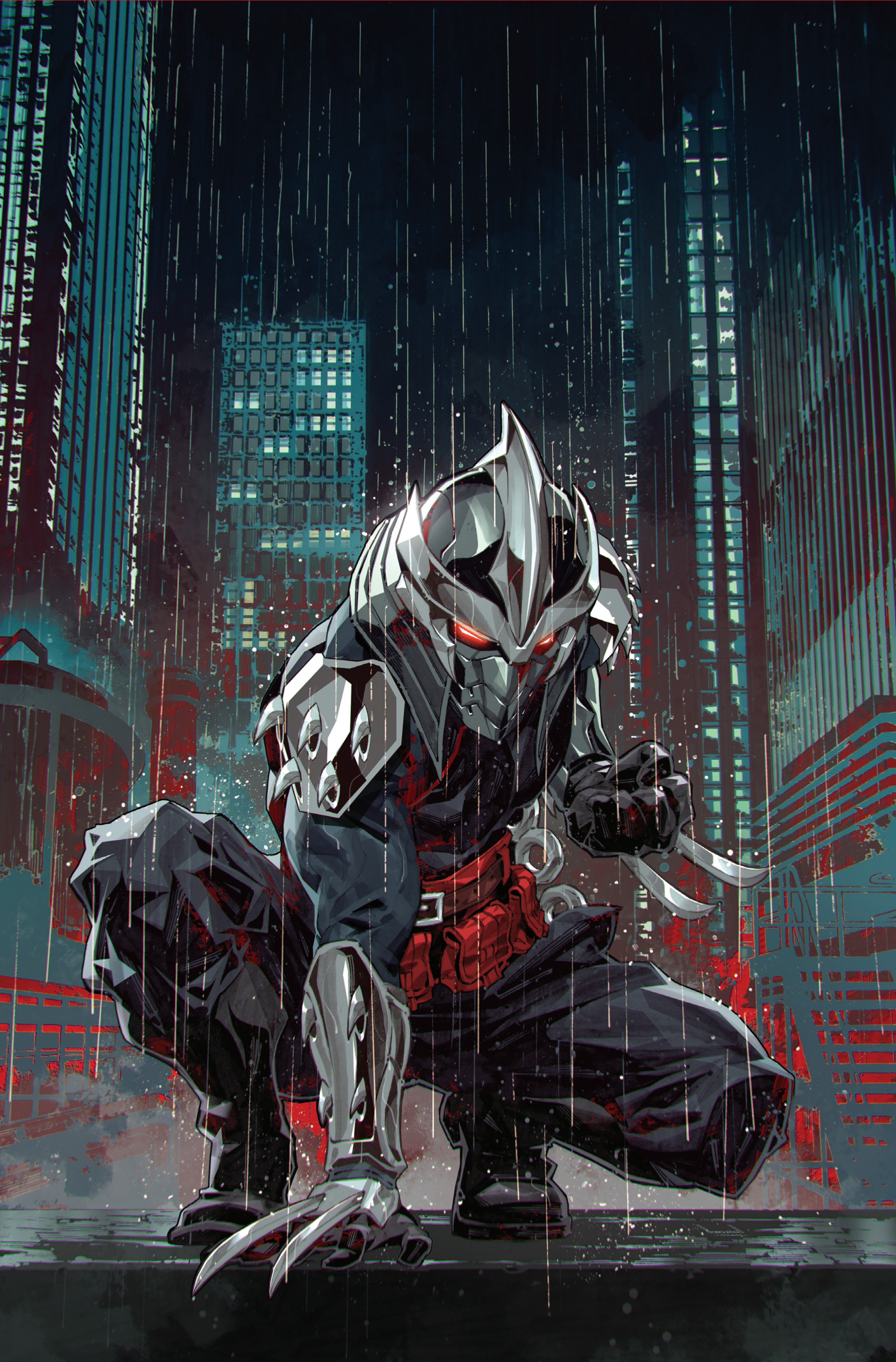 Shredder Crouching in the Rain from TMNT Comics HD Wallpaper