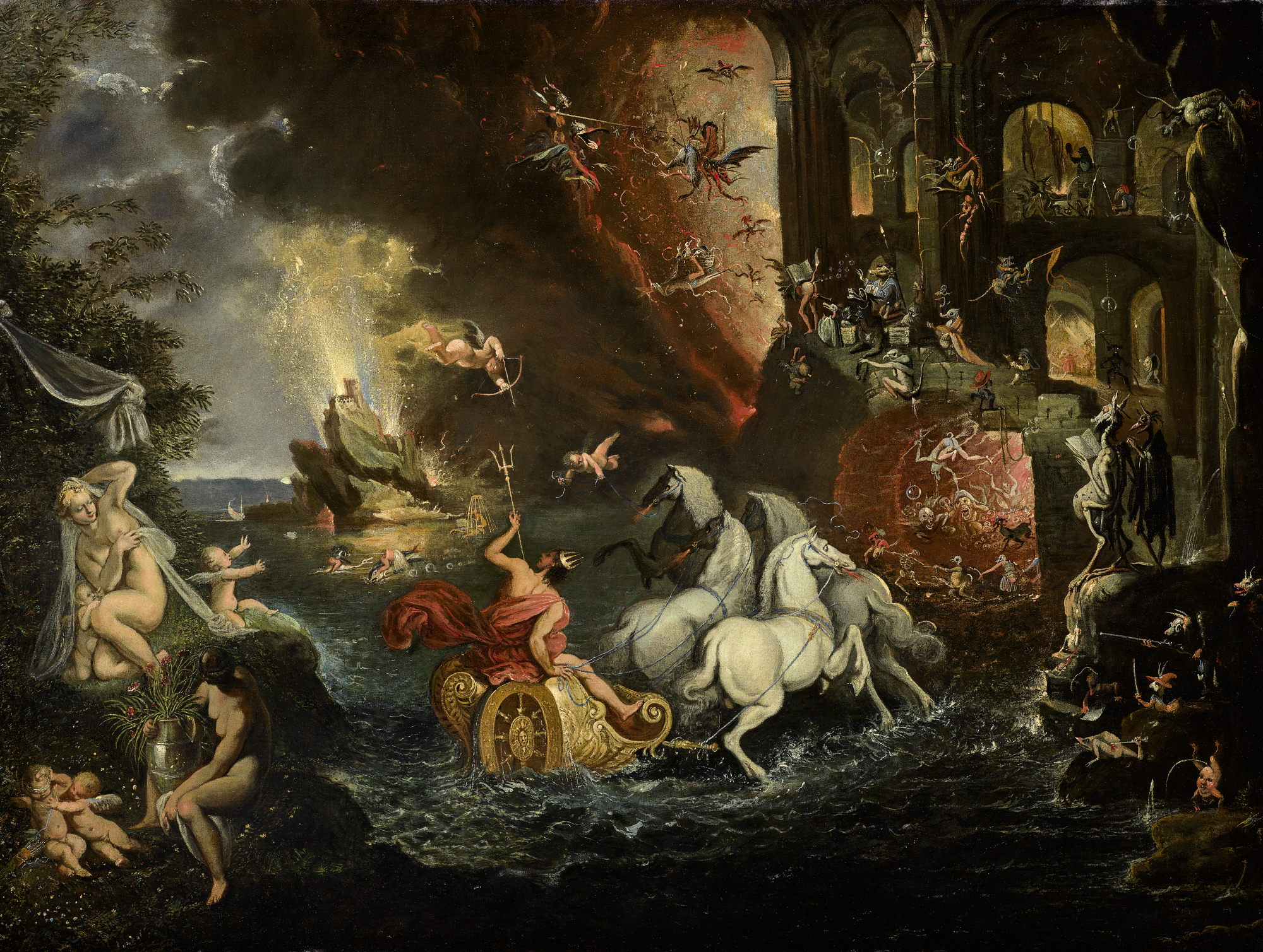 Pluto in his Chariot by Joseph Heintz the Younger HD Wallpaper