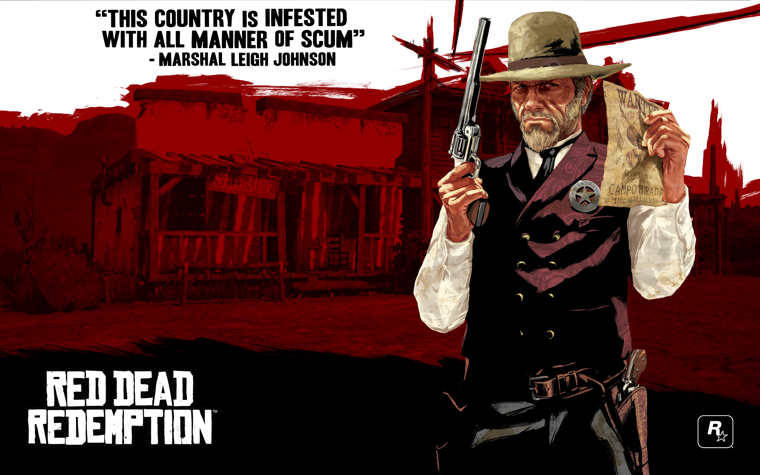 Red Dead Redemption Marshal Leigh Johnson Wanted Poster HD Wallpaper