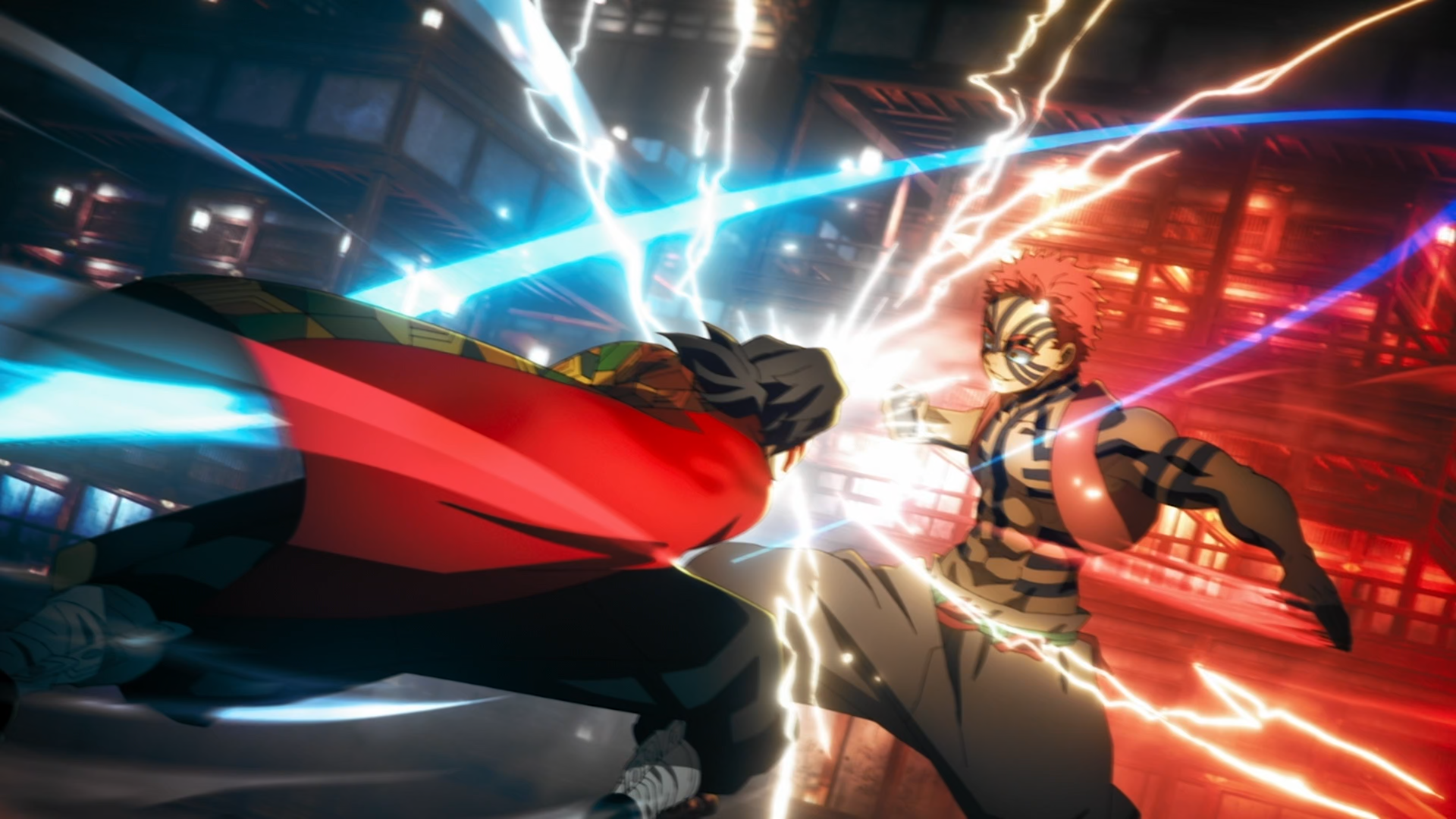 Akaza and Kyojuro Rengoku fighting HD Wallpaper