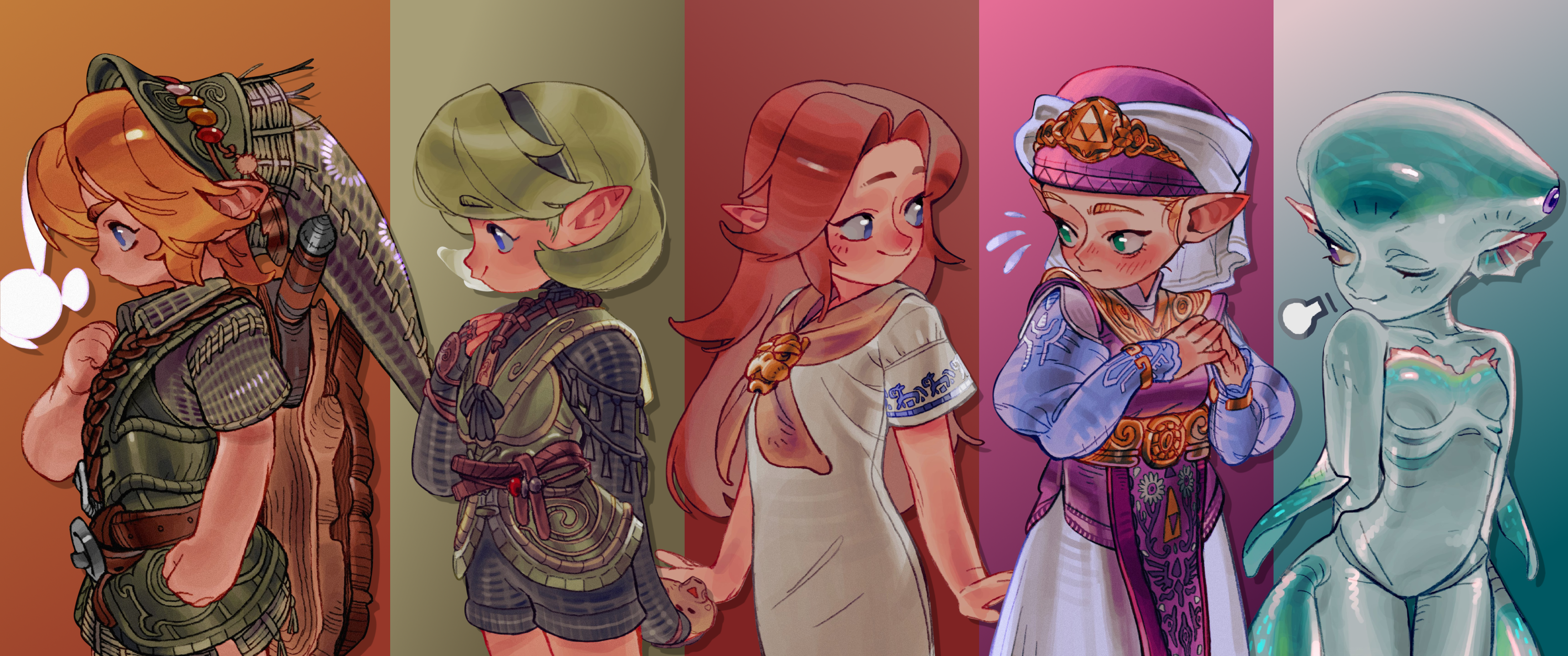 The Legend of Zelda characters in anime style HD Wallpaper