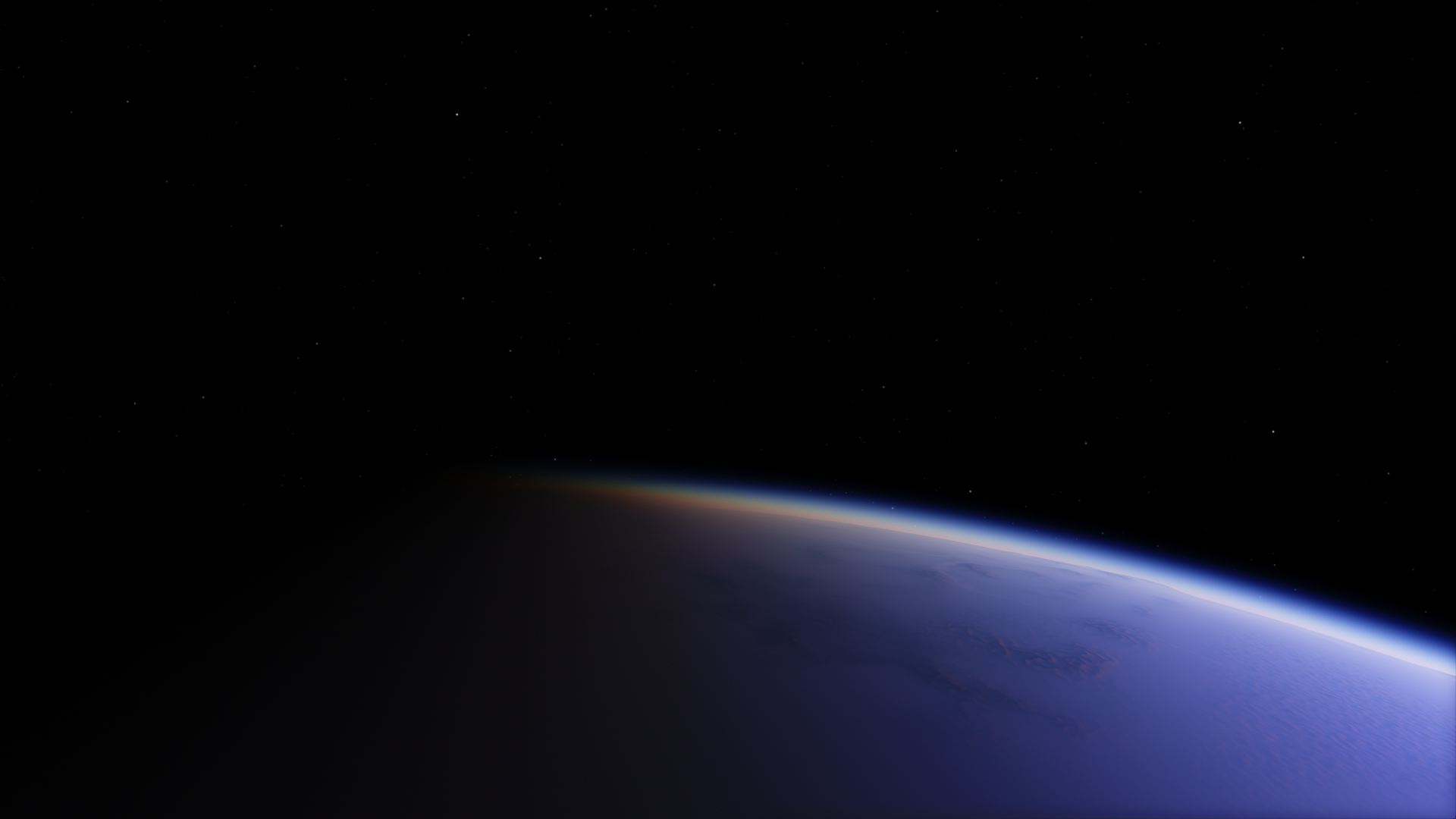 Planet atmosphere from space with stars HD Wallpaper