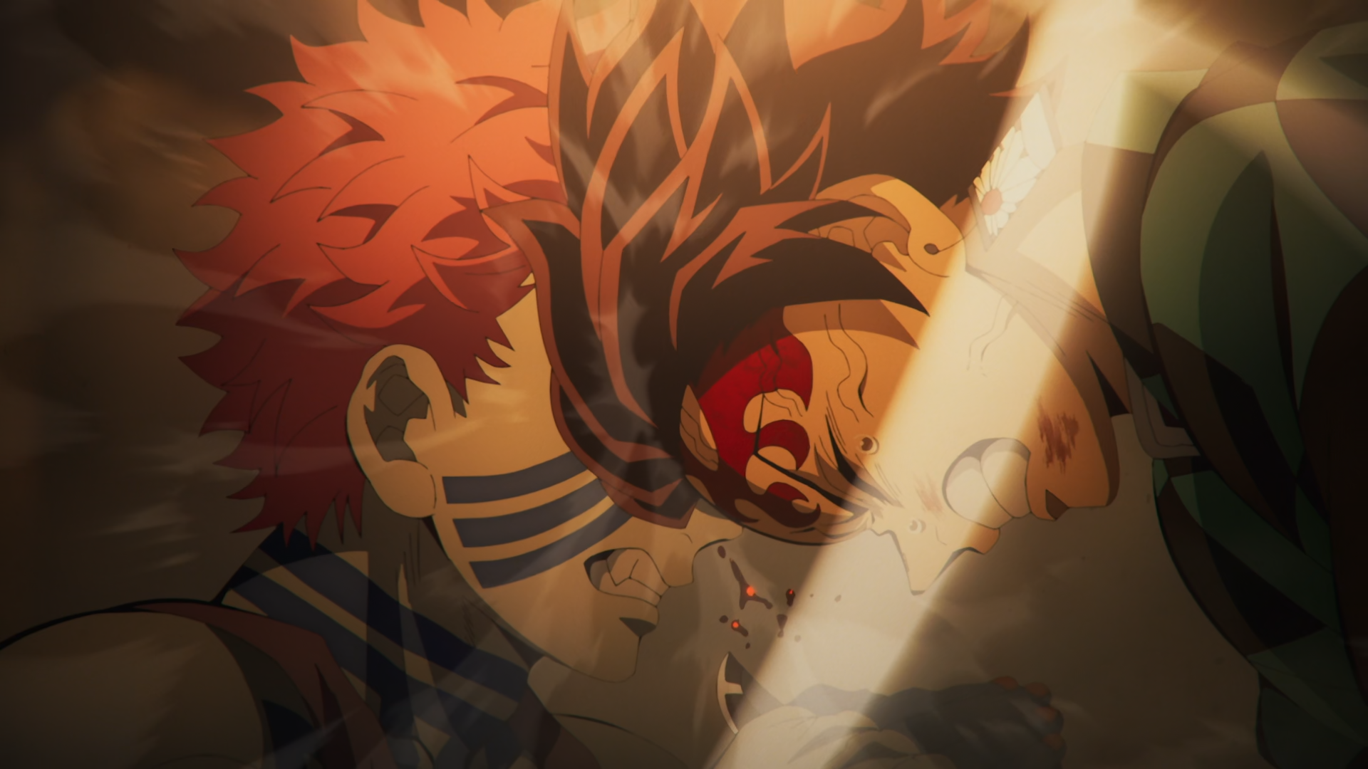 Akaza and Tanjiro in Demon Slayer HD Wallpaper