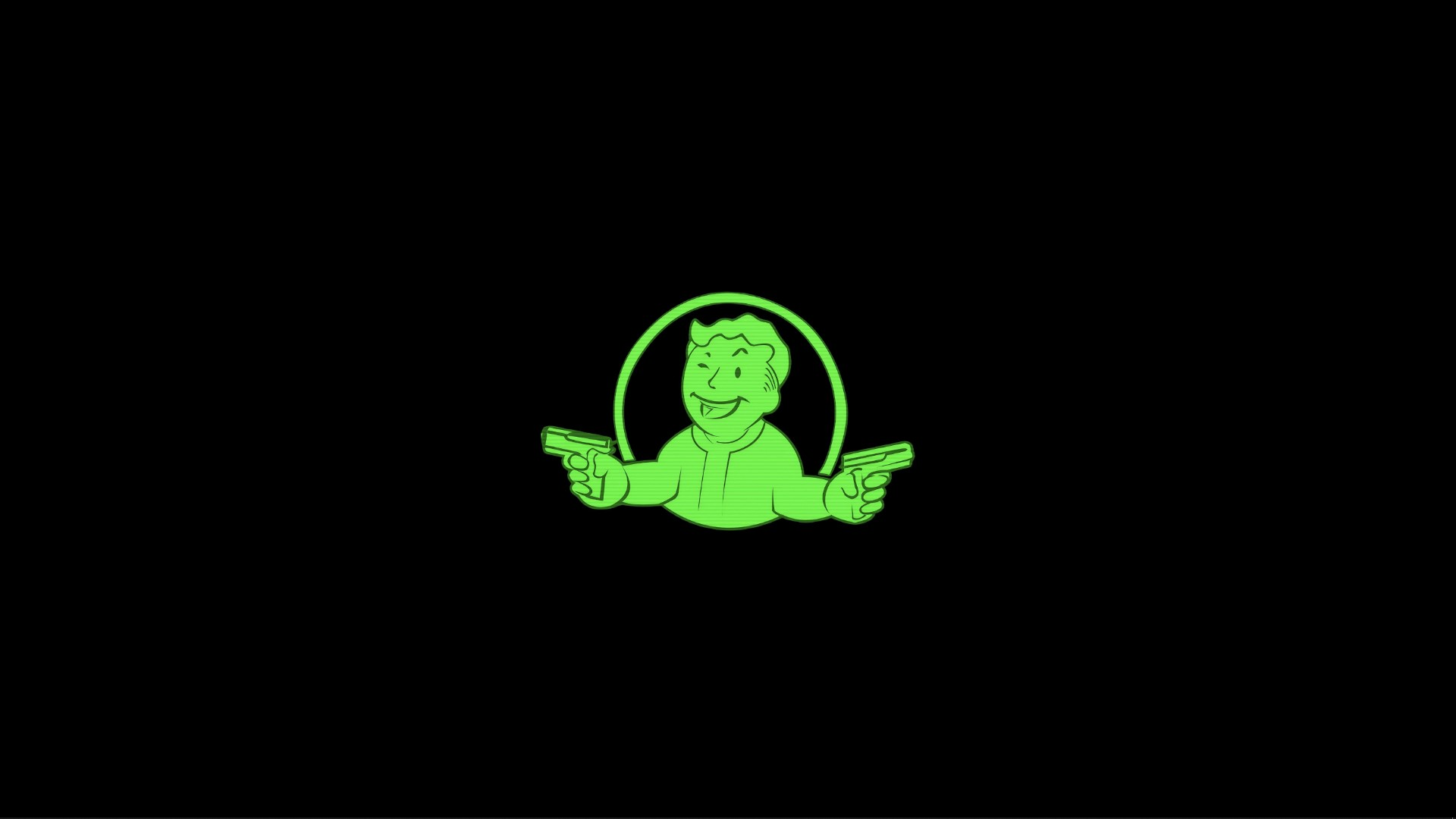 Vault Boy with guns, Fallout franchise HD Wallpaper
