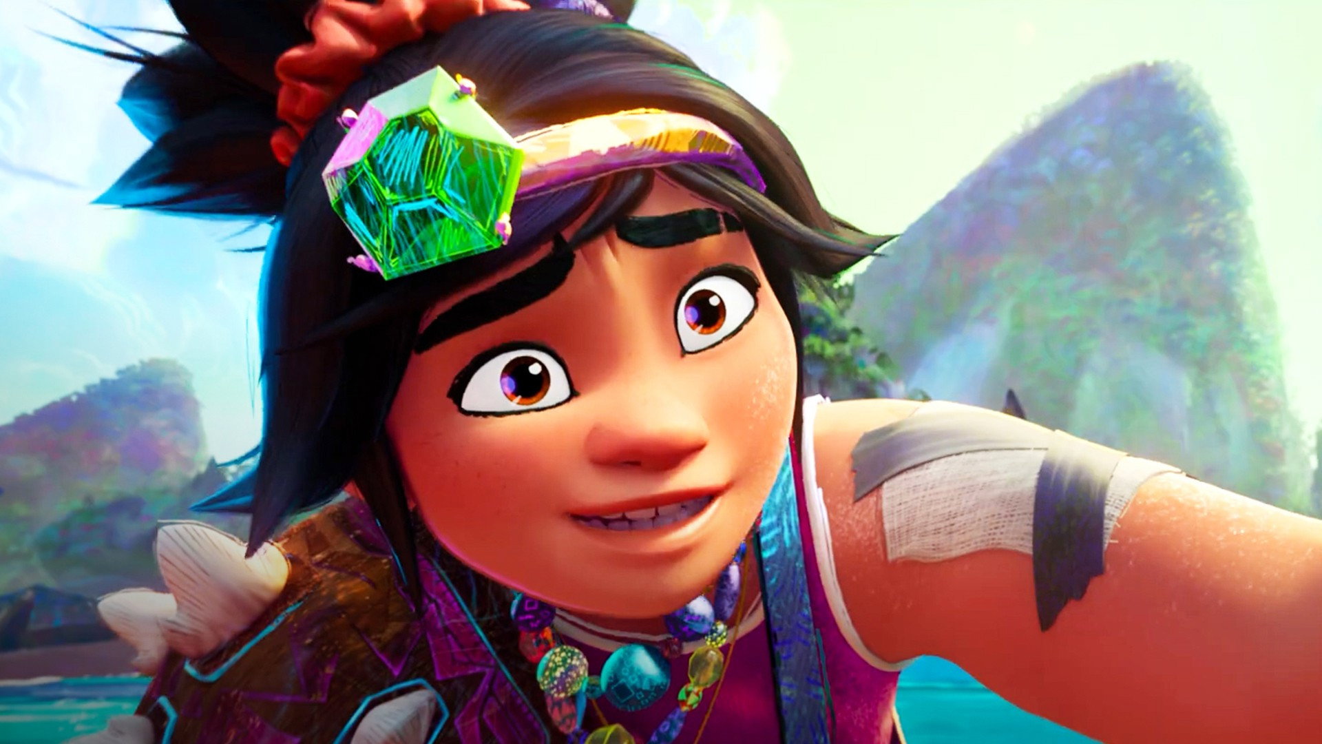 A young girl with a crystal headband in Forgotten Island HD Wallpaper