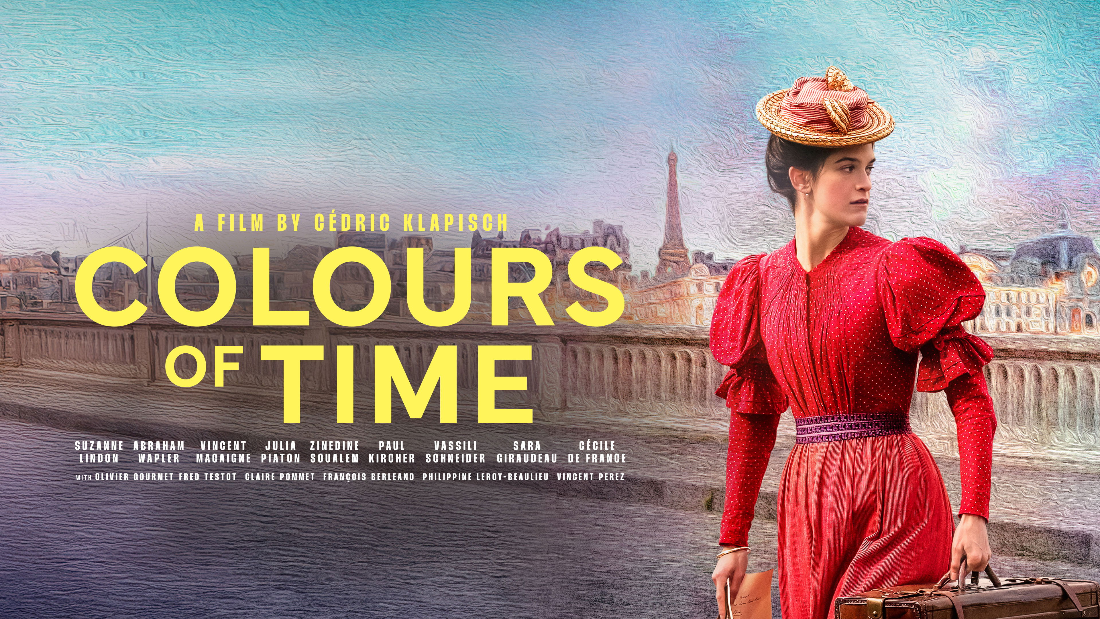 Colours of Time movie poster with woman in red dress HD Wallpaper
